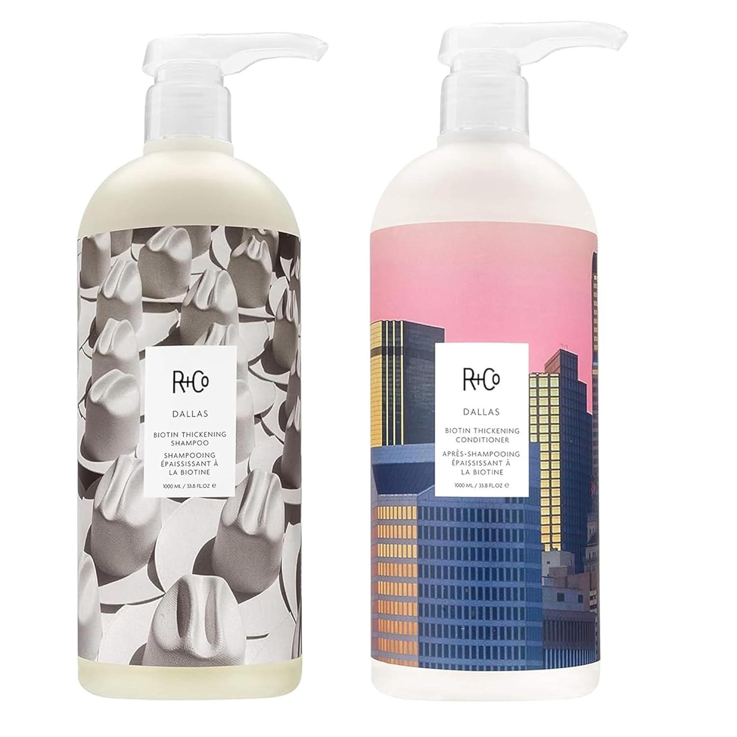 R+Co Cassette Curl Defining Shampoo and Conditioner Liter Set – Lightweight Curl Definition & Frizz Control for Natural, Bouncy Curls – Adds Shine & Moisture – Sulfate-Free & Vegan – 33.8oz(Pack of 2)(Dallas – Fine Hair)
