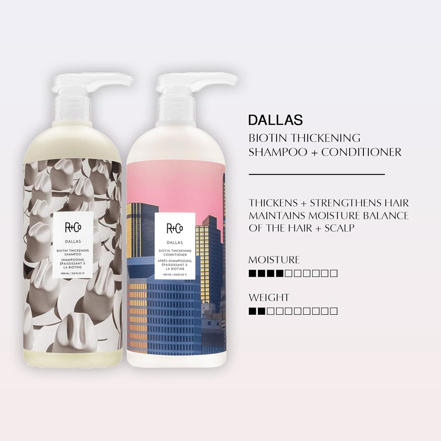 R+Co Cassette Curl Defining Shampoo and Conditioner Liter Set – Lightweight Curl Definition & Frizz Control for Natural, Bouncy Curls – Adds Shine & Moisture – Sulfate-Free & Vegan – 33.8oz(Pack of 2)(Dallas – Fine Hair)