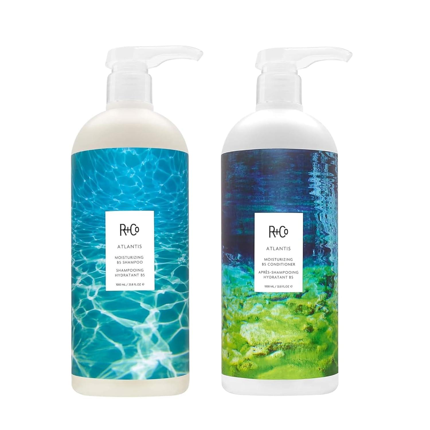 R+Co Cassette Curl Defining Shampoo and Conditioner Liter Set – Lightweight Curl Definition & Frizz Control for Natural, Bouncy Curls – Adds Shine & Moisture – Sulfate-Free & Vegan – 33.8oz(Pack of 2)(Atlantis – Dry Damaged Hair)