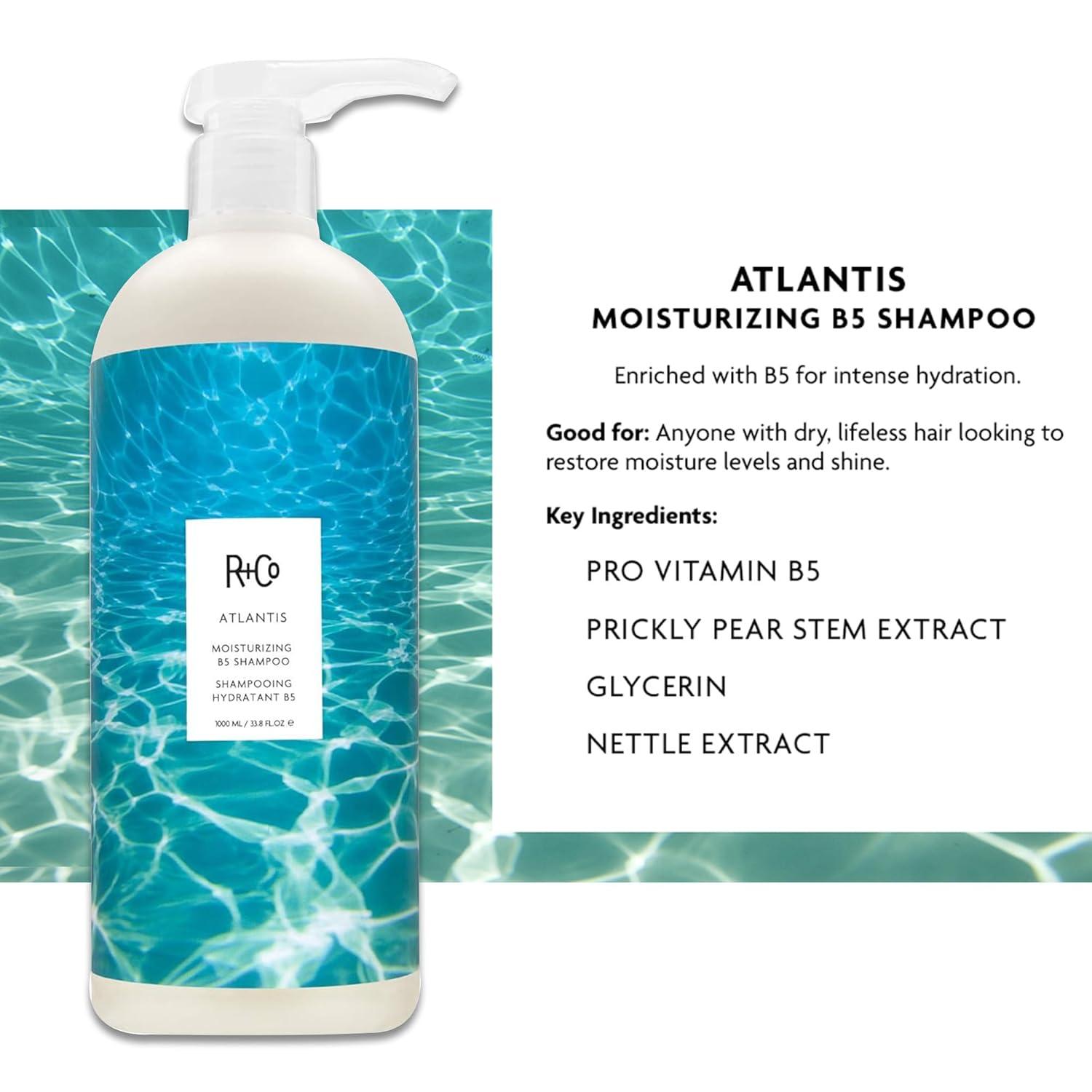 R+Co Cassette Curl Defining Shampoo and Conditioner Liter Set – Lightweight Curl Definition & Frizz Control for Natural, Bouncy Curls – Adds Shine & Moisture – Sulfate-Free & Vegan – 33.8oz(Pack of 2)(Atlantis – Dry Damaged Hair)
