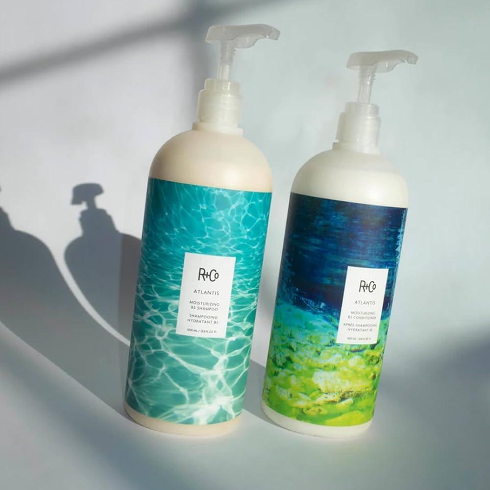 R+Co Cassette Curl Defining Shampoo and Conditioner Liter Set – Lightweight Curl Definition & Frizz Control for Natural, Bouncy Curls – Adds Shine & Moisture – Sulfate-Free & Vegan – 33.8oz(Pack of 2)(Atlantis – Dry Damaged Hair)
