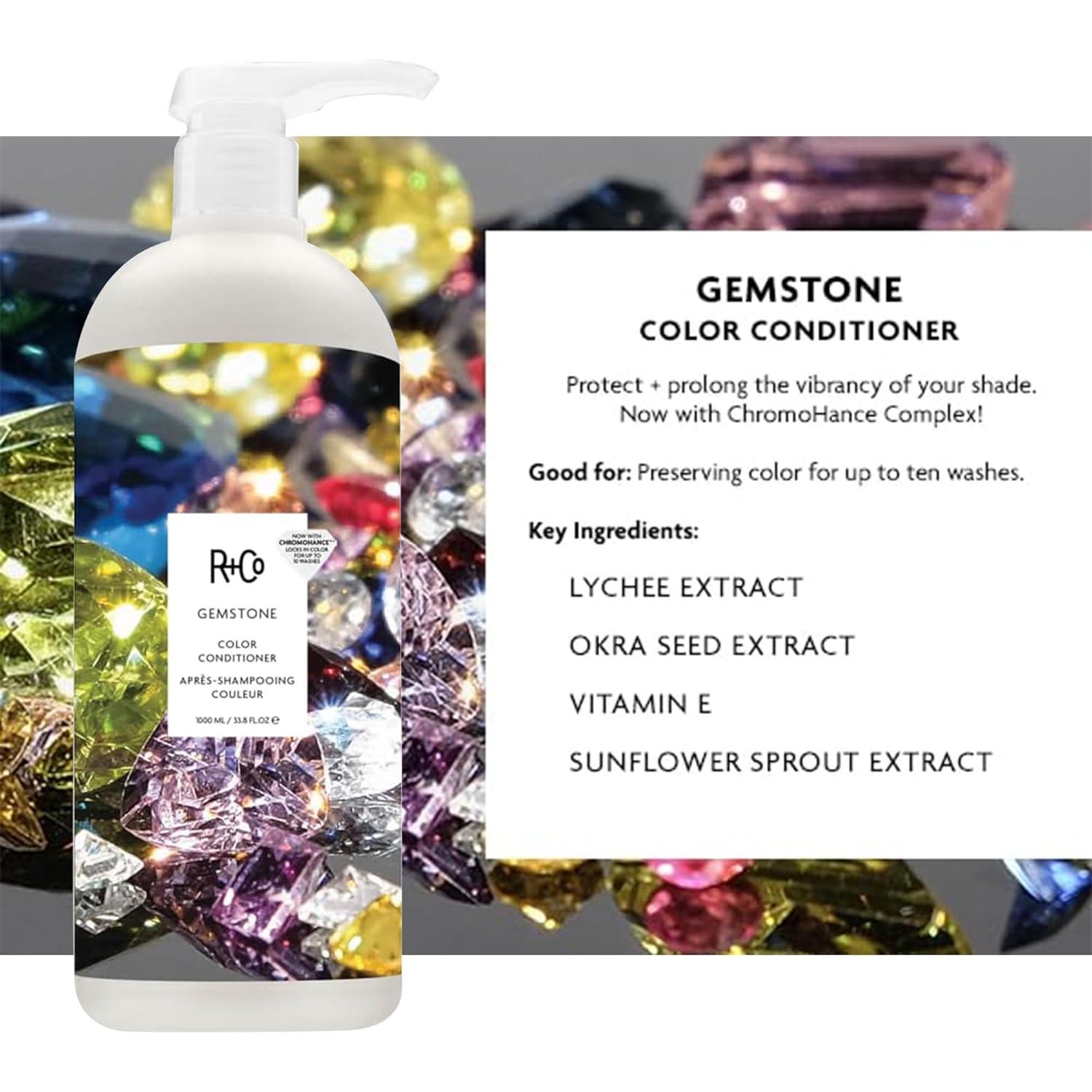 R+Co Cassette Curl Defining Shampoo and Conditioner Liter Set – Lightweight Curl Definition & Frizz Control for Natural, Bouncy Curls – Adds Shine & Moisture – Sulfate-Free & Vegan – 33.8oz(Pack of 2)(Gemstone – Color Treated Hair)