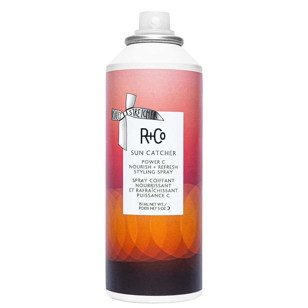R+Co SUN CATCHER Power C Nourish + Refresh Styling Spray | Vitamin C Leave-In Mist with 450°F Heat, UV & Pollution Protection | Hydrating with Hyaluronic Acid & Vegan Peptides(Sample (Pack of 1))