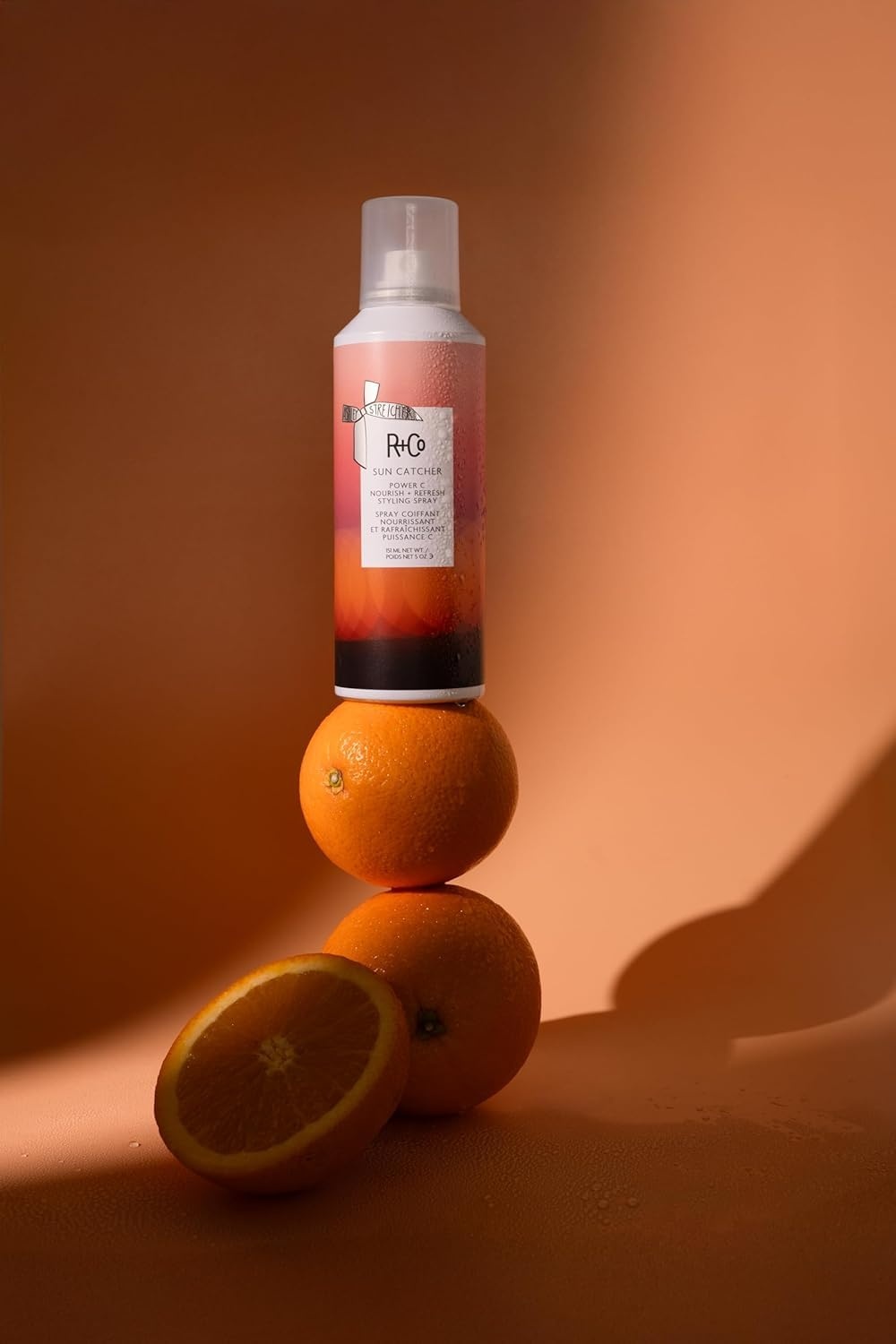 R+Co SUN CATCHER Power C Nourish + Refresh Styling Spray | Vitamin C Leave-In Mist with 450°F Heat, UV & Pollution Protection | Hydrating with Hyaluronic Acid & Vegan Peptides(Sample (Pack of 1))