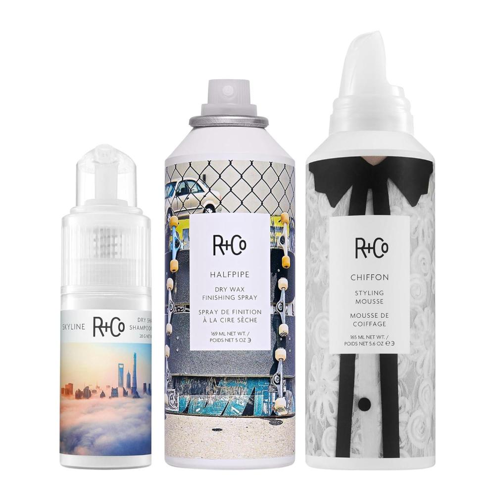 R+Co Skyline Dry Shampoo Powder | Dramatically Refreshes, Weightlessly Conditions + Texture | Vegan + Cruelty-Free | 1.0 Oz(Styling Bundle)