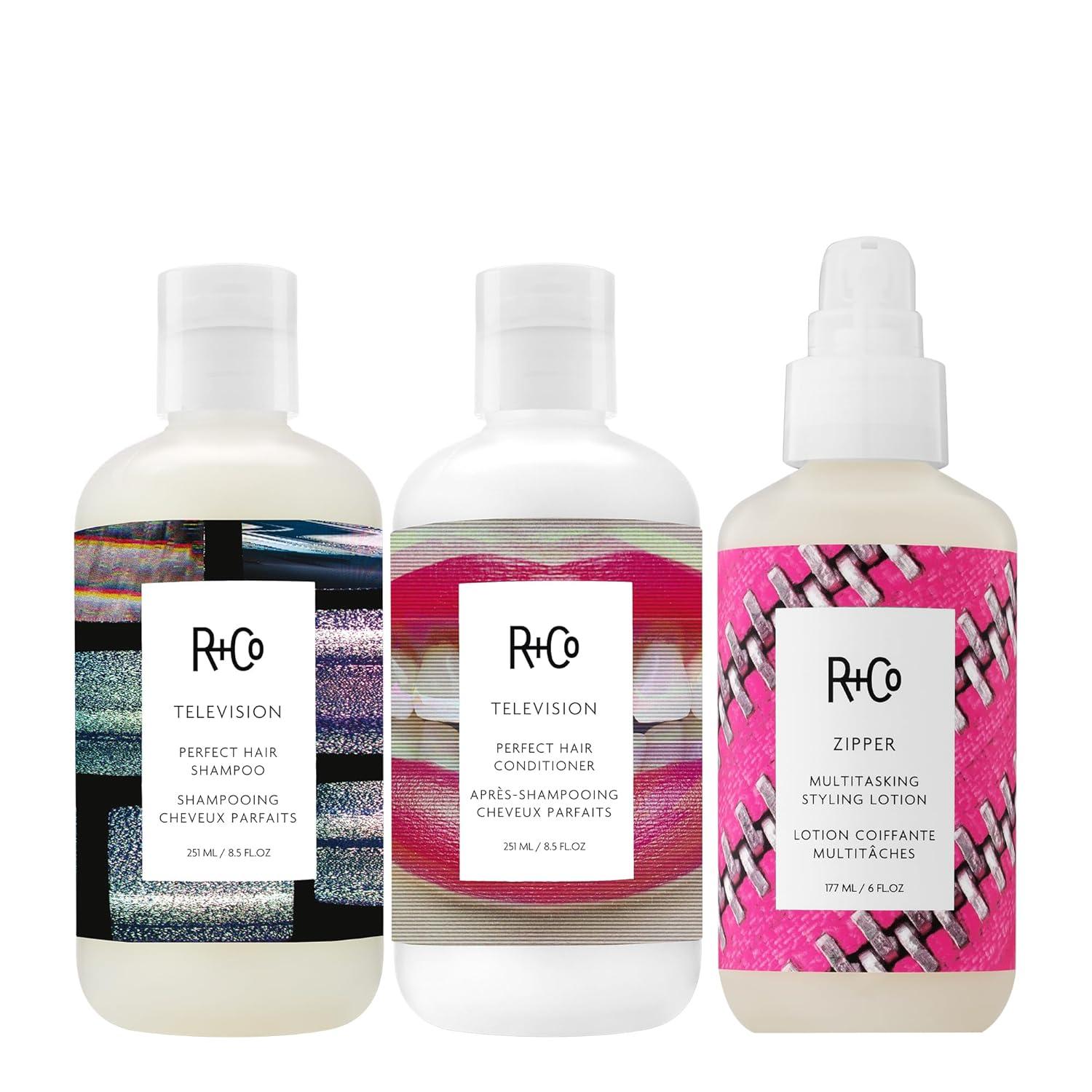 R+Co Television Perfect Hair Shampoo | Body + Shine + Smoothing for All Hair Types | Vegan + Cruelty-Free | 8.5 Oz(7.67 Fl Oz (Pack of 3))