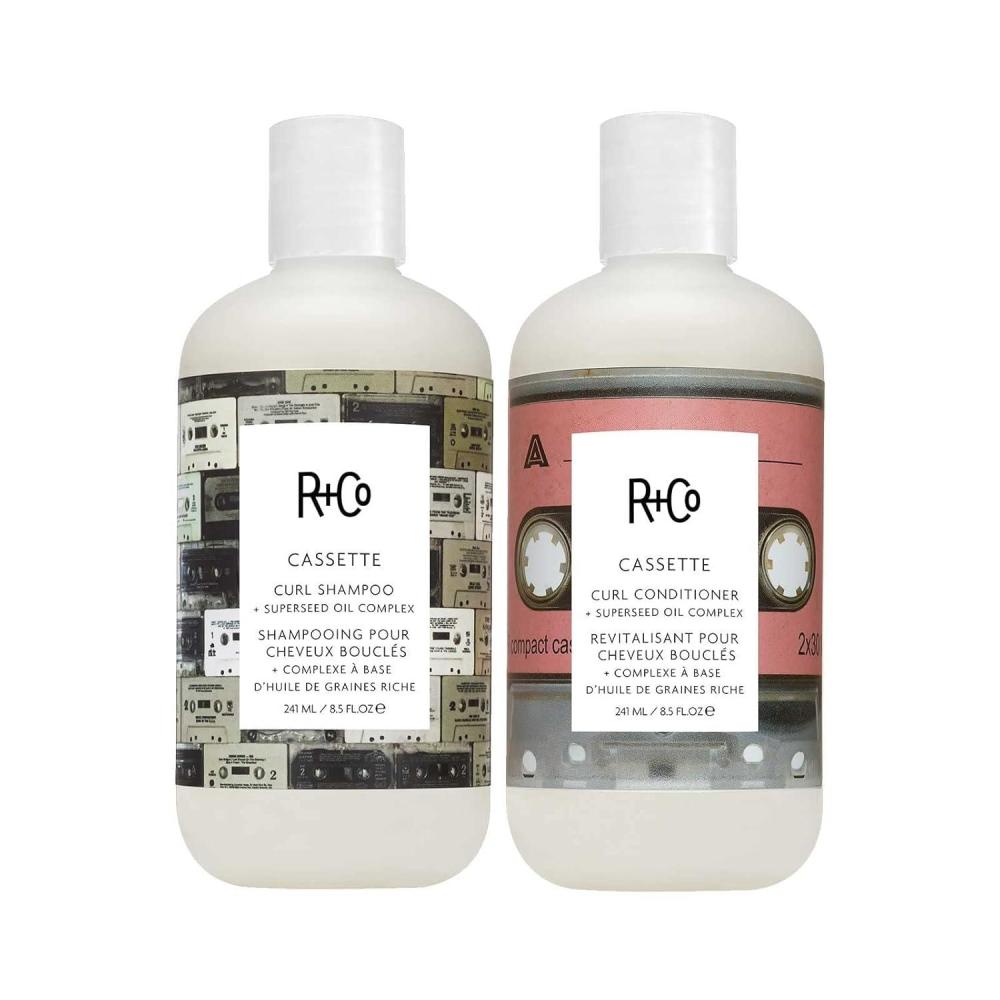 R+Co Cassette Curl Defining Shampoo and Conditioner Liter Set – Lightweight Curl Definition & Frizz Control for Natural, Bouncy Curls – Adds Shine & Moisture – Sulfate-Free & Vegan – 33.8oz(Pack of 2)(Cassette – Curly Hair)