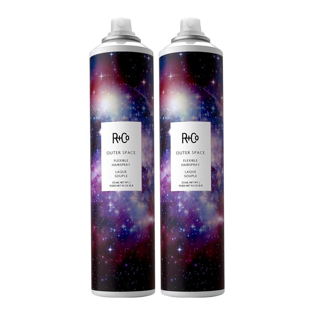 R+Co Outer Space Flexible Hairspray | Every Day Use + Lightweight + Sticky-Free | Vegan + Cruelty-Free | 9.5 Oz(9.5 Fl Oz (Pack of 2))