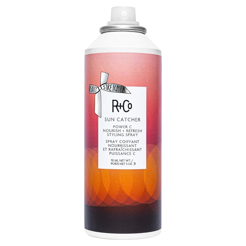 R+Co SUN CATCHER Power C Nourish + Refresh Styling Spray | Vitamin C Leave-In Mist with 450°F Heat, UV & Pollution Protection | Hydrating with Hyaluronic Acid & Vegan Peptides(5 Ounce (Pack of 1))