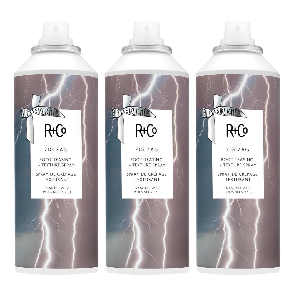 R+Co ZIG ZAG Root Teasing + Texture Spray – Volumizing Root Lift Spray, Adds Texture & Hold, All Hair Types(5 Fl Oz (Pack of 3))