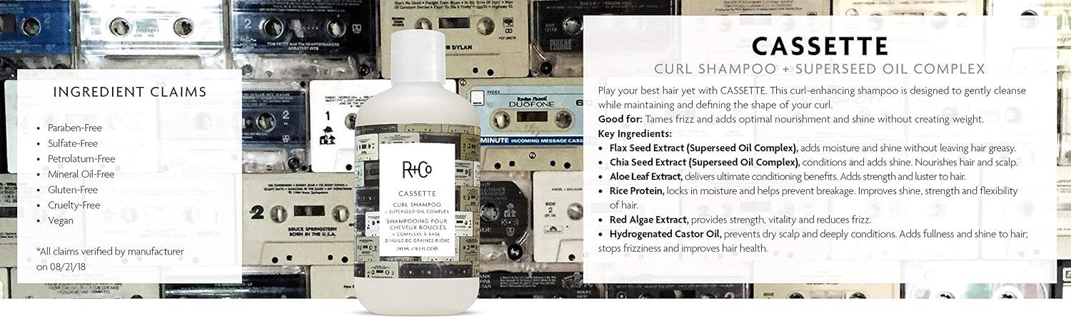 R+Co Cassette Curl Shampoo + Superseed Oil Complex(8.5 Fl Oz (Pack of 1))
