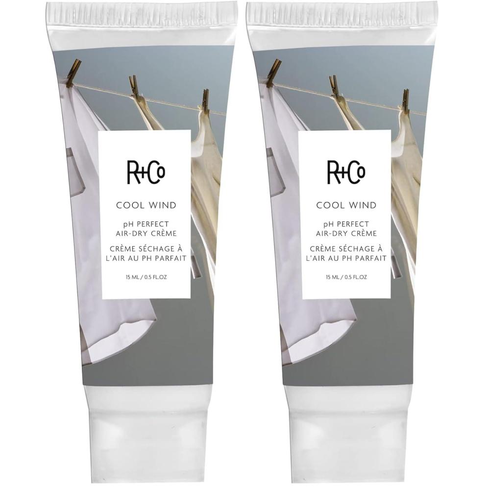 R+Co Cool Wind pH Perfect Air Dry Hair Cream | Hydrates + Tames + Softens | Vegan + Cruelty-Free |(0.5 Fl Oz (Pack of 2))