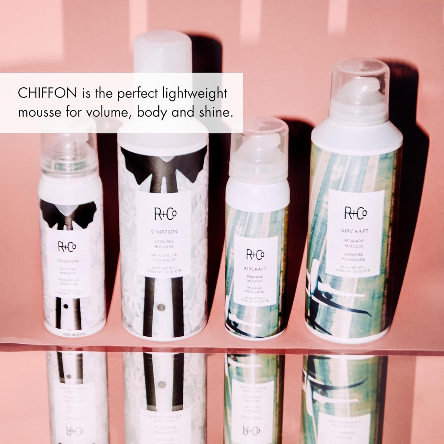 R+Co CHIFFON Styling Mousse – Lightweight Hair Foam, Adds Volume & Texture, All Hair Types(5.6 Fl Oz (Pack of 1))