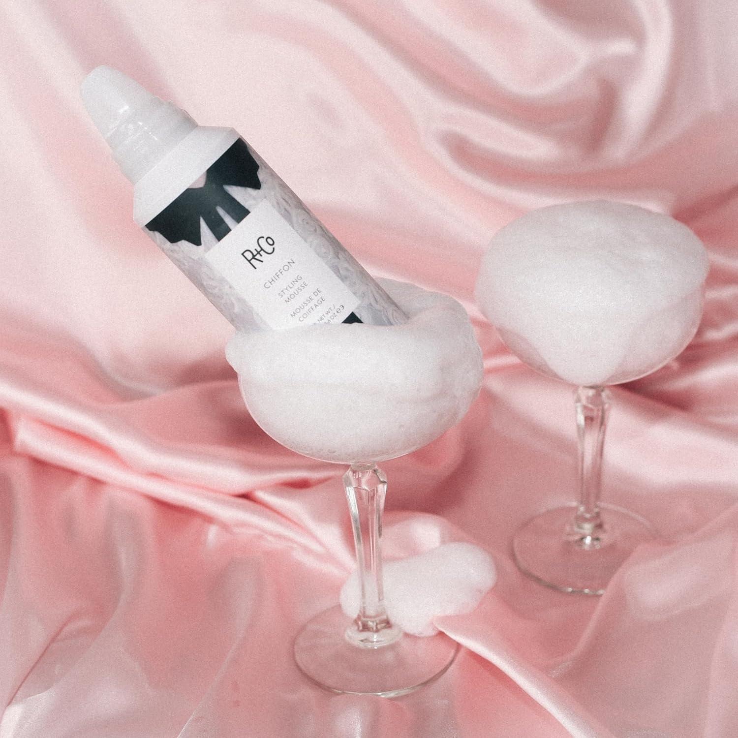 R+Co CHIFFON Styling Mousse – Lightweight Hair Foam, Adds Volume & Texture, All Hair Types(5.6 Fl Oz (Pack of 1))