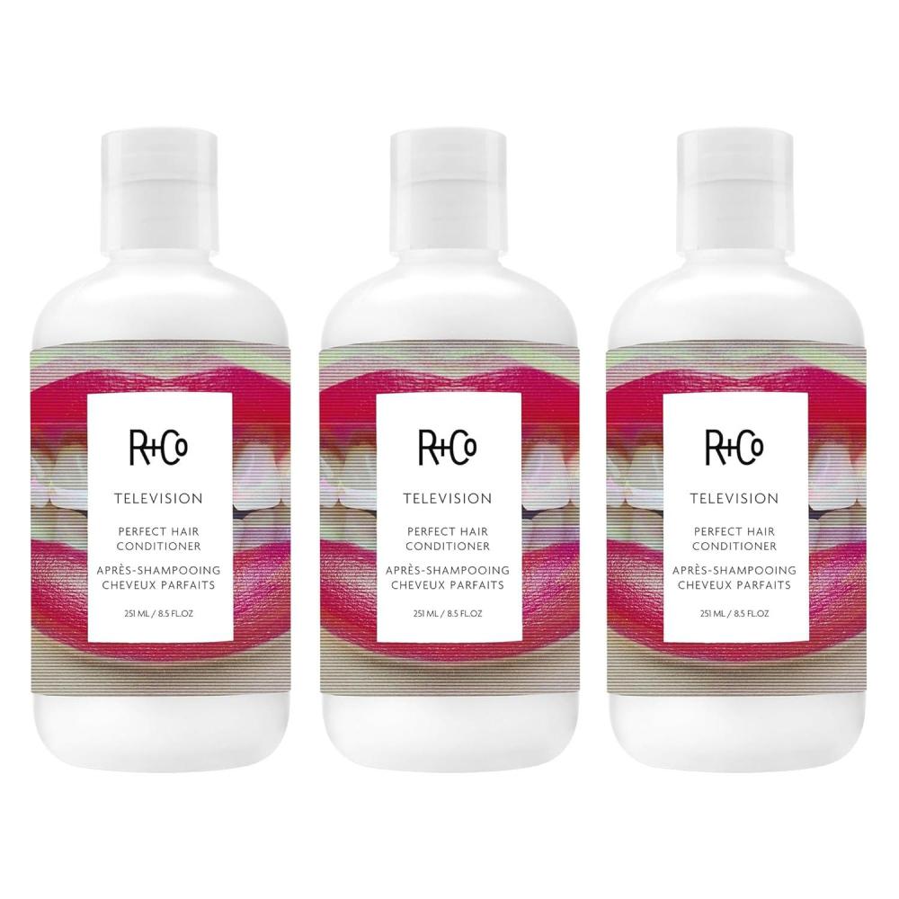 R+Co TELEVISION Perfect Hair Conditioner – Hydrating & Smoothing Hair Conditioner, Adds Shine & Softness, All Hair Types(8.5 Fl Oz (Pack of 3))