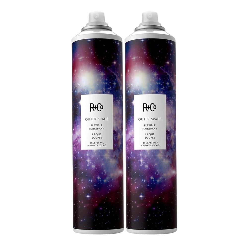 R+Co OUTER SPACE Flexible Hairspray – Light Hold & Long-Lasting Hair Spray, Adds Shine & Flexibility, All Hair Types(9.5 Fl Oz (Pack of 2))