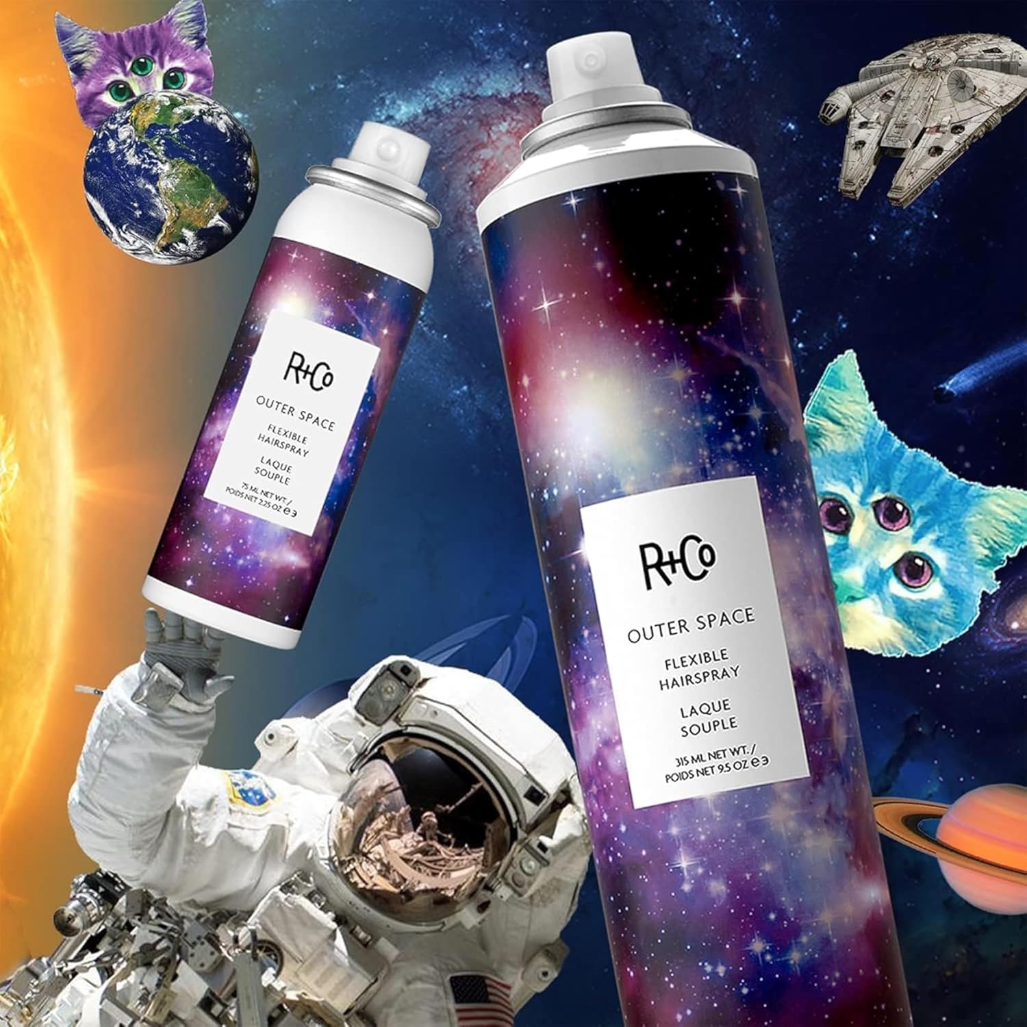 R+Co OUTER SPACE Flexible Hairspray – Light Hold & Long-Lasting Hair Spray, Adds Shine & Flexibility, All Hair Types(9.5 Fl Oz (Pack of 2))