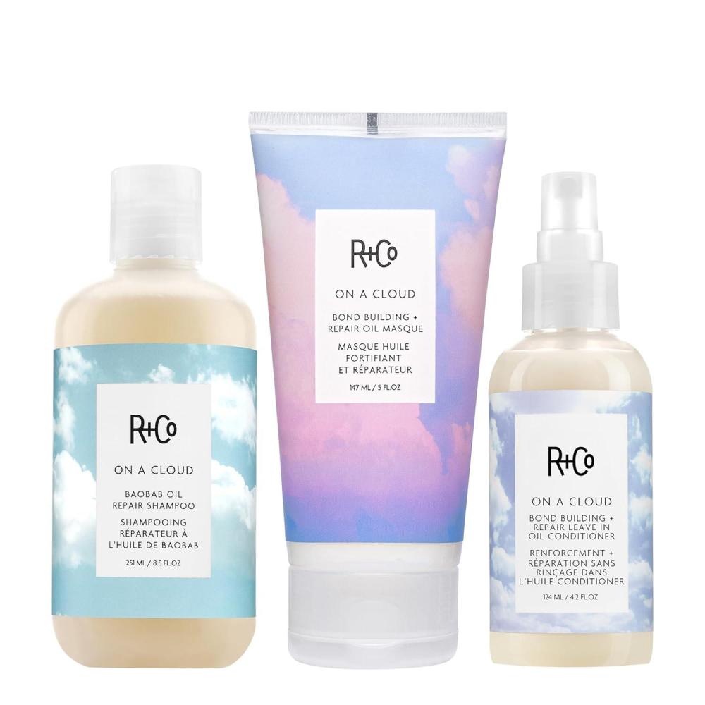 R+Co On A Cloud Baobab Repair Shampoo | Gentle Cleansing + Rebonds + Hydrates | Vegan + Cruelty-Free | 8.5 OZ(Repair Bundle 2)
