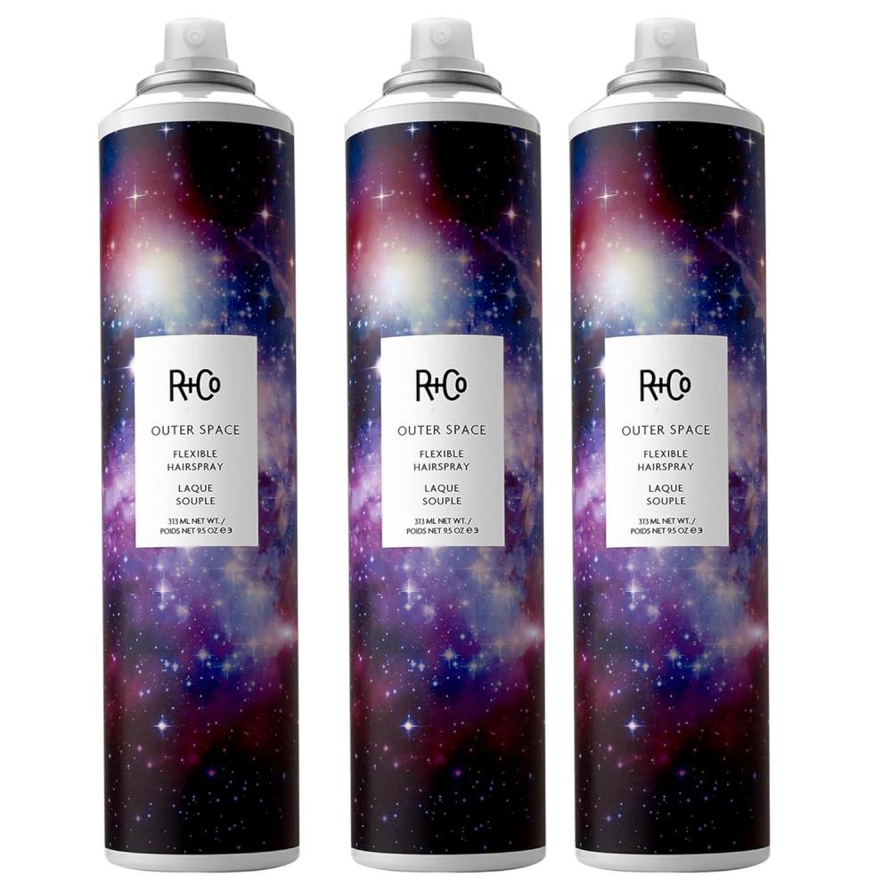 R+Co OUTER SPACE Flexible Hairspray – Light Hold & Long-Lasting Hair Spray, Adds Shine & Flexibility, All Hair Types(9.5 Fl Oz (Pack of 3))