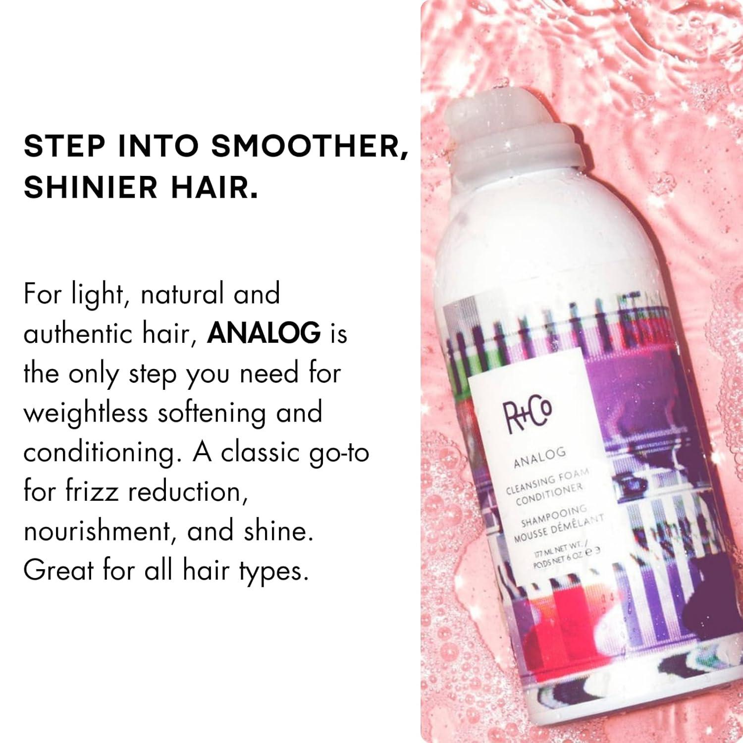 R+Co ANALOG Cleansing Foam Conditioner – Lightweight Softening & Frizz-Reducing Conditioner for All Hair Types,(5.8 Fl Oz (Pack of 2))