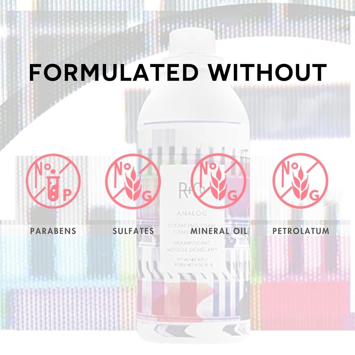 R+Co ANALOG Cleansing Foam Conditioner – Lightweight Softening & Frizz-Reducing Conditioner for All Hair Types,(5.8 Fl Oz (Pack of 2))