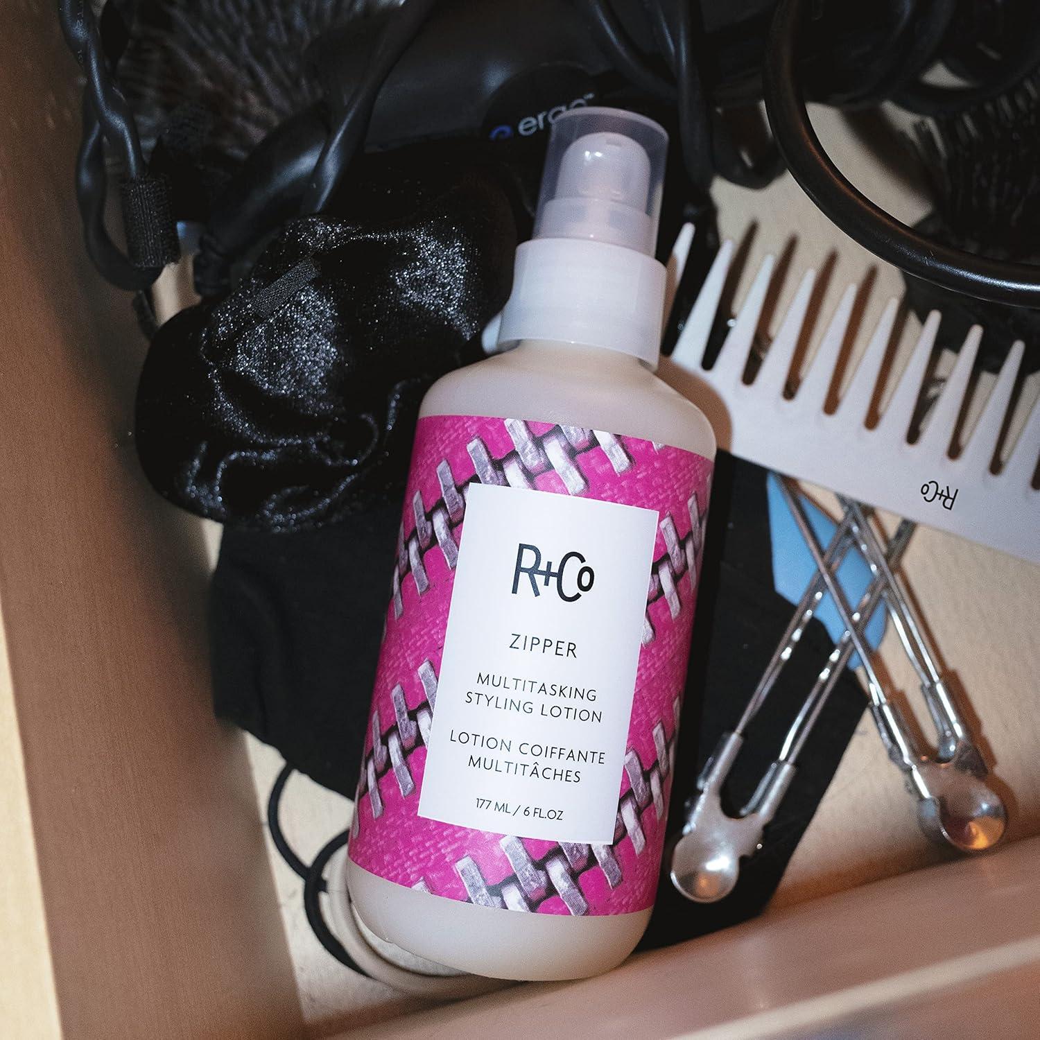 R+Co Zipper Multitasking Styling Lotion | Adds Shine + Flexible Hold + Fights Frizz | Vegan + Cruelty-Free | 6 Oz(6 Fl Oz (Pack of 1))