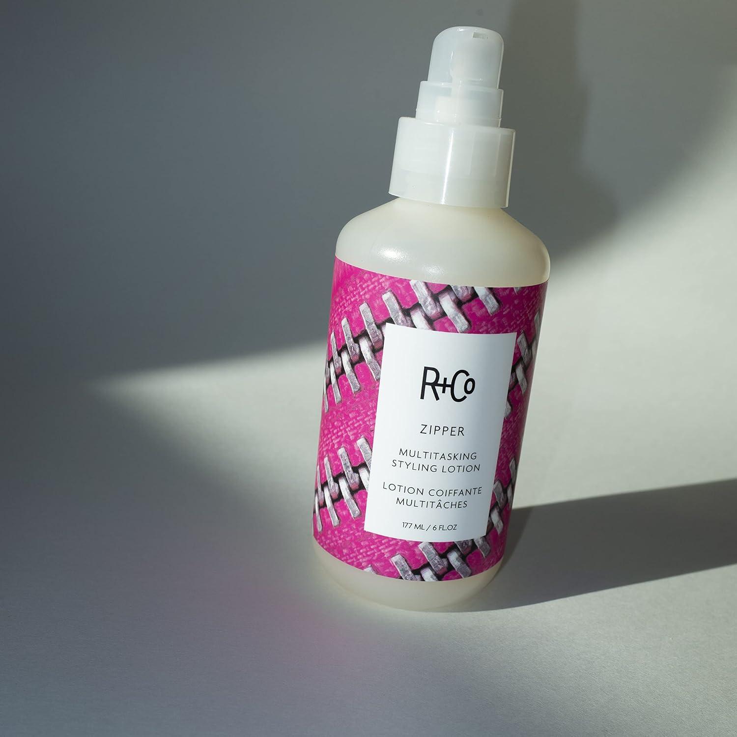 R+Co Zipper Multitasking Styling Lotion | Adds Shine + Flexible Hold + Fights Frizz | Vegan + Cruelty-Free | 6 Oz(6 Fl Oz (Pack of 1))