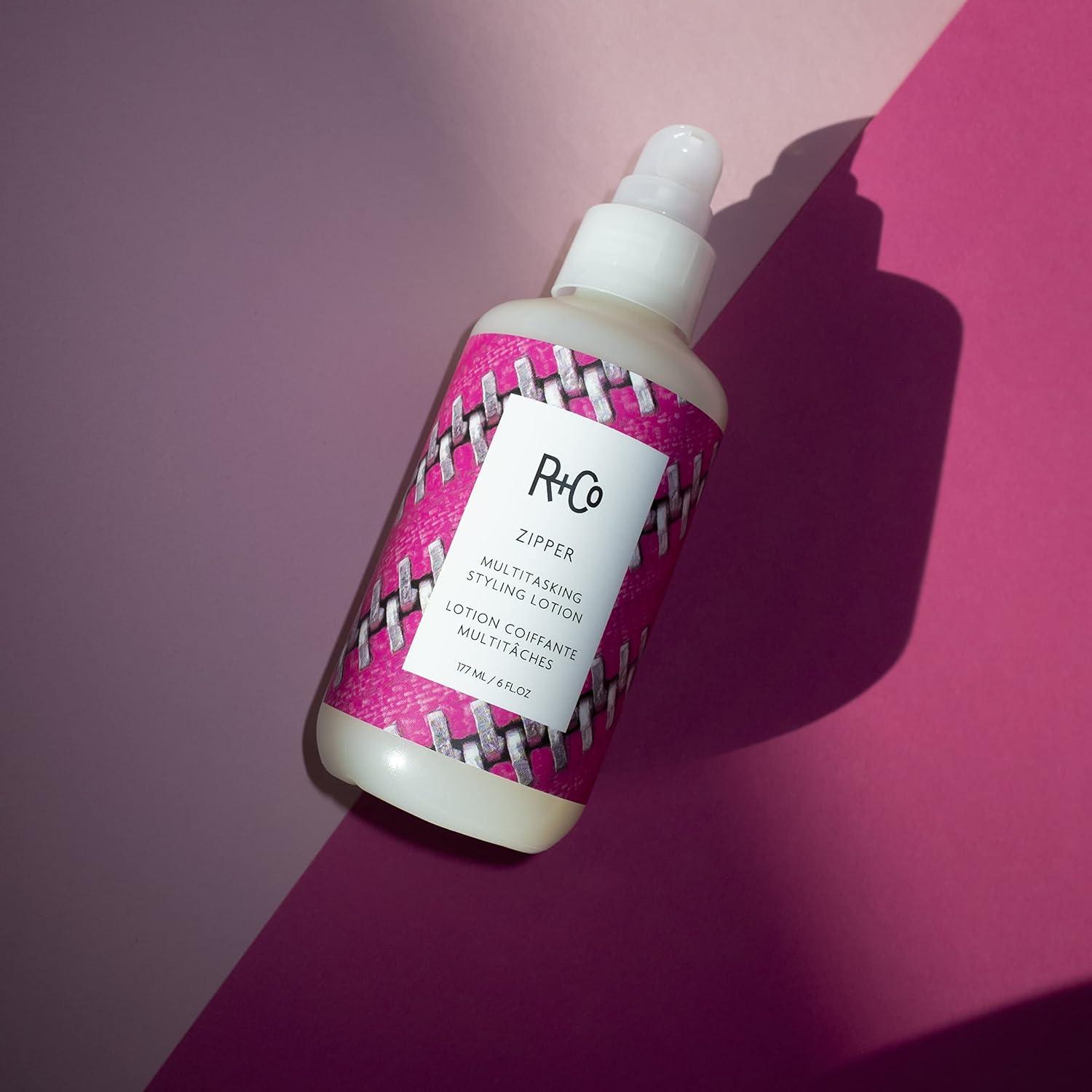 R+Co Zipper Multitasking Styling Lotion | Adds Shine + Flexible Hold + Fights Frizz | Vegan + Cruelty-Free | 6 Oz(6 Fl Oz (Pack of 1))