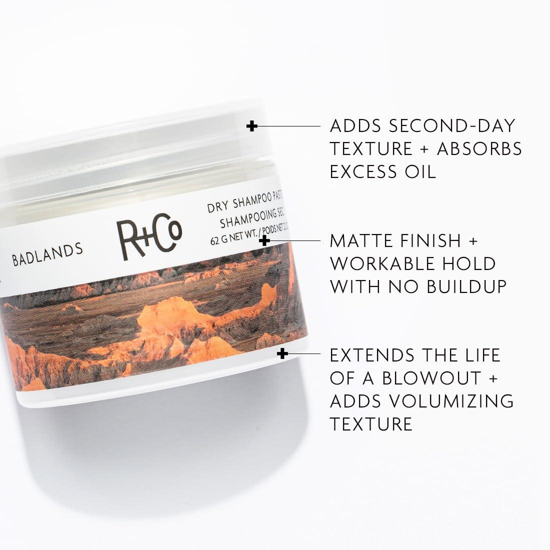 R+Co Badlands Dry Shampoo Paste | Part Dry Shampoo, Part Styling Paste | Adds Texture, Absorbs Oil, Matte Finish(2.2. Ounce (Pack of 1))
