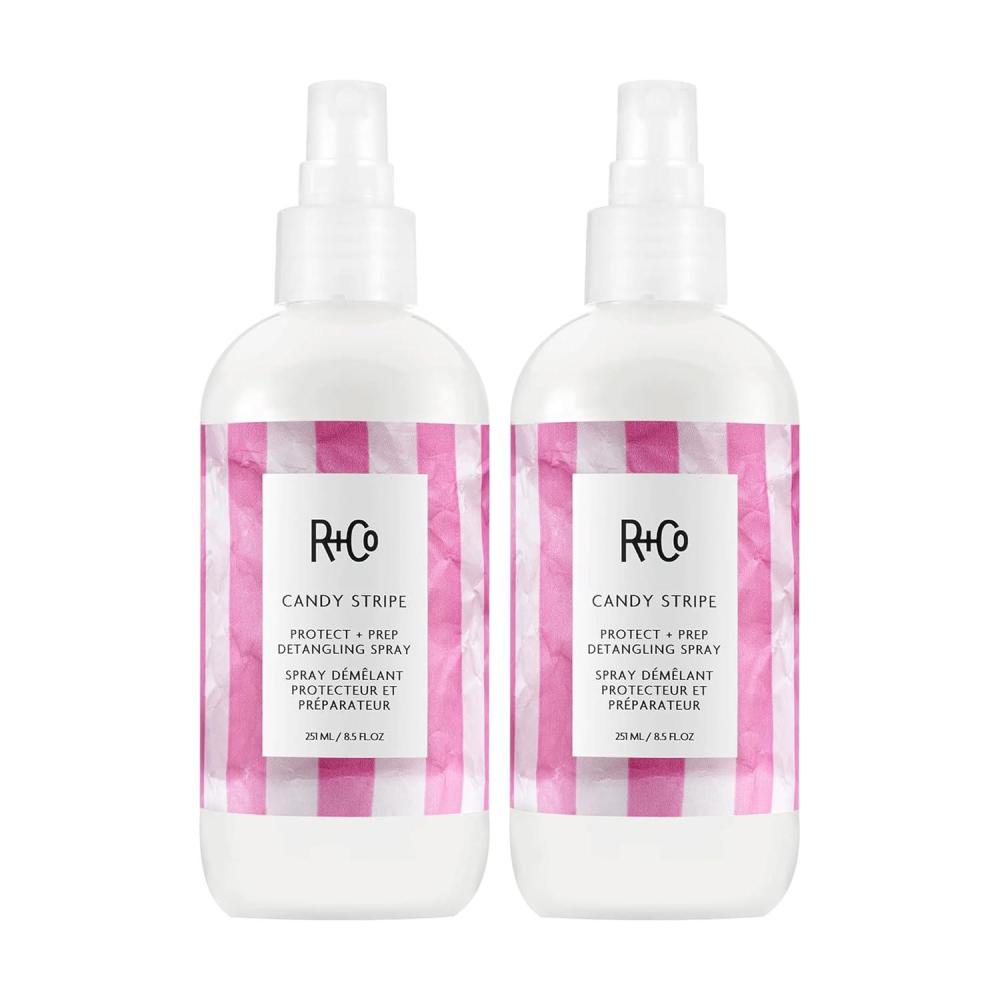 R+Co Candy Stripe Protect + Prep Detangling Spray | Instantly Detangles, Nourishes Hair, Prevents Breakage | Vegan + Cruelty-Free | 8.5 Fl Oz(8.5 Fl Oz (Pack of 2))