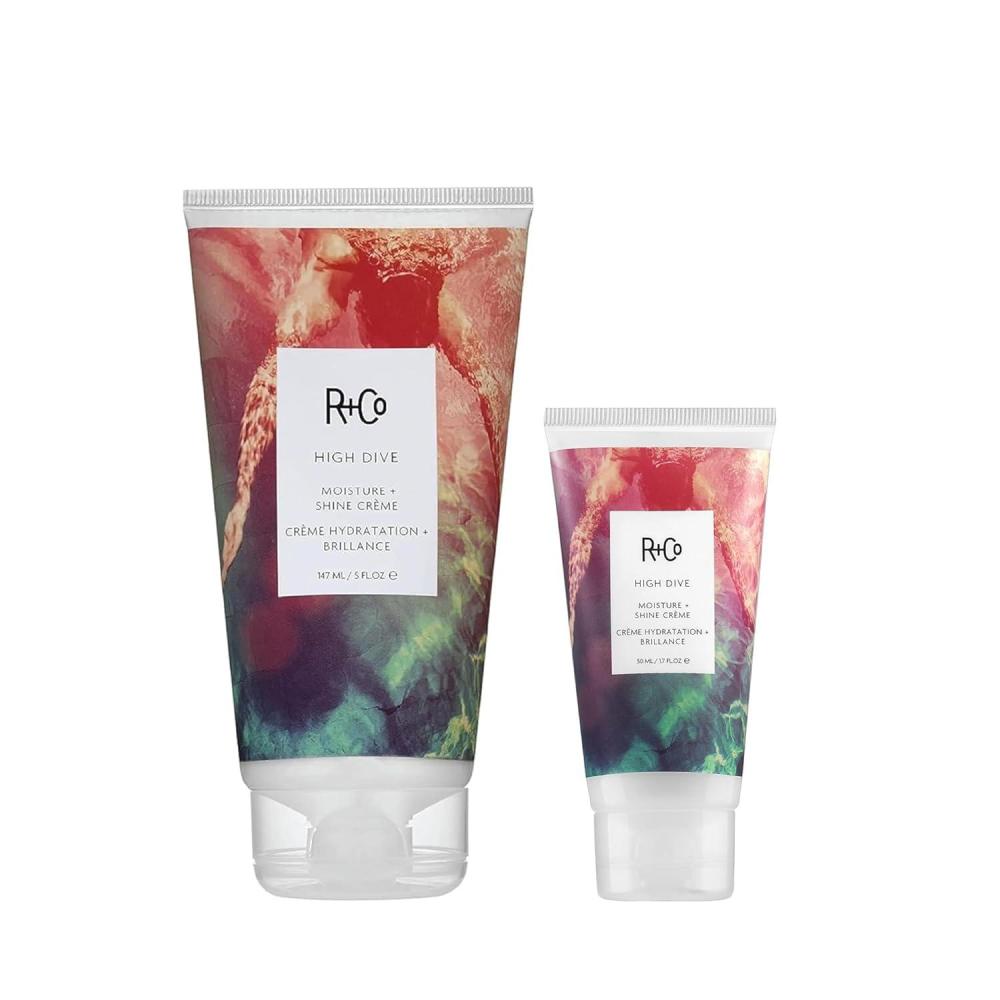 R+Co HIGH DIVE Moisture + Shine Crème – Hydrating & Glossy Hair Cream, Adds Softness & Manageability, All Hair Types(5 Fl Oz + 1.7 Fl Oz ( Pack of 2))