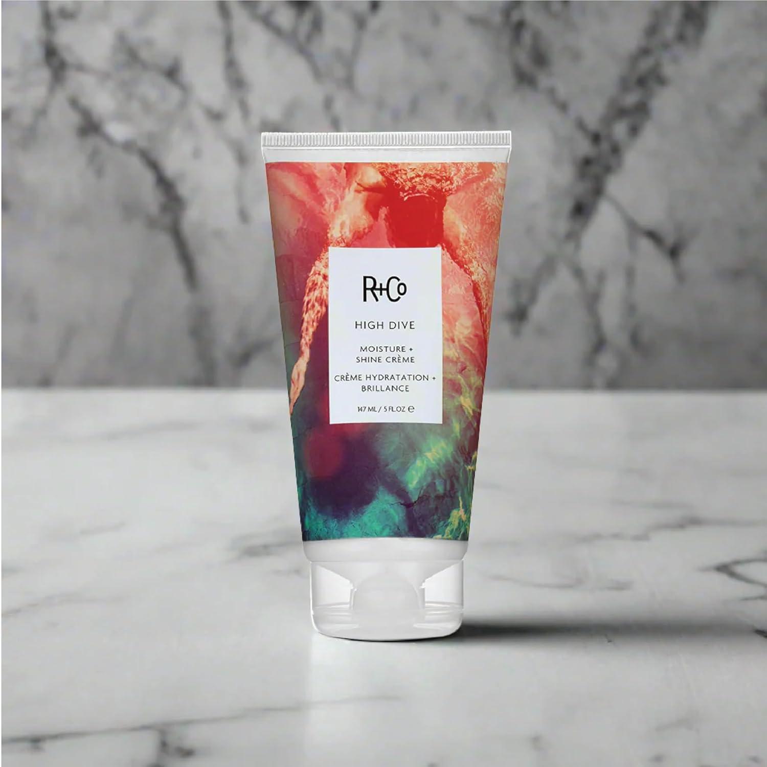R+Co HIGH DIVE Moisture + Shine Crème – Hydrating & Glossy Hair Cream, Adds Softness & Manageability, All Hair Types(5 Fl Oz + 1.7 Fl Oz ( Pack of 2))