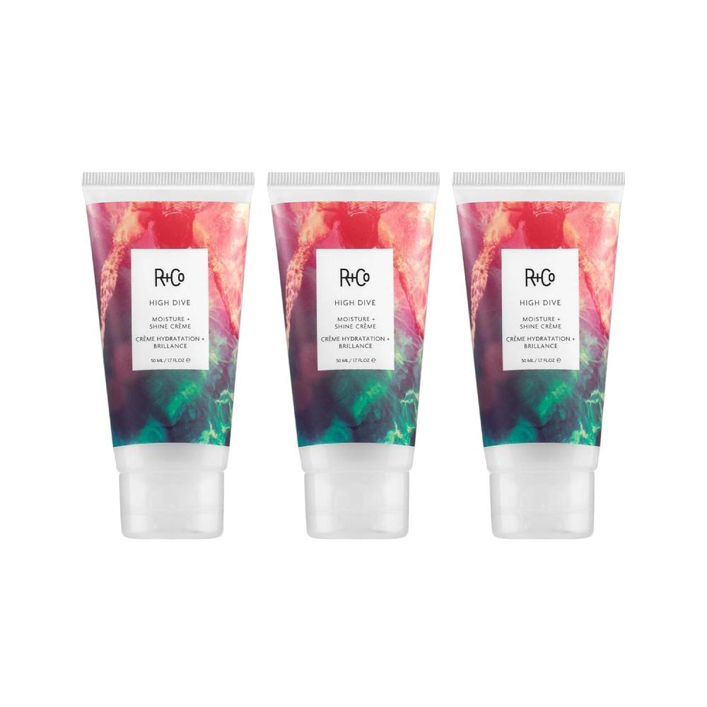 R+Co HIGH DIVE Moisture + Shine Crème Travel – Hydrating & Glossy Hair Cream, Adds Softness & Manageability, All Hair Types(1.7 Ounce (Pack of 3))