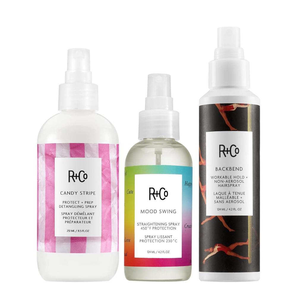 R+Co Candy Stripe Protect + Prep Detangling Spray | Instantly Detangles, Nourishes Hair, Prevents Breakage | Vegan + Cruelty-Free | 8.5 Fl Oz(16.9 Fl Oz (Pack of 1))