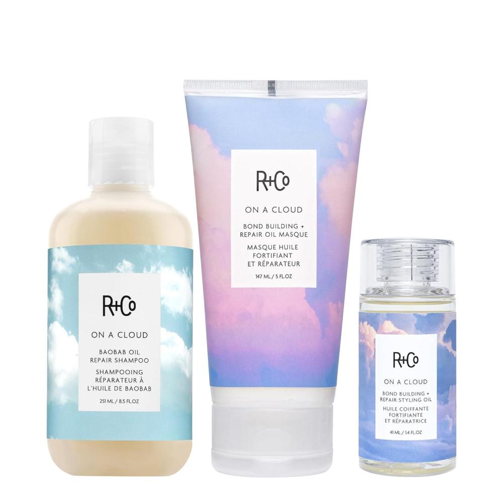 R+Co On A Cloud Baobab Repair Shampoo | Gentle Cleansing + Rebonds + Hydrates | Vegan + Cruelty-Free | 8.5 OZ(Repair Bundle 1)
