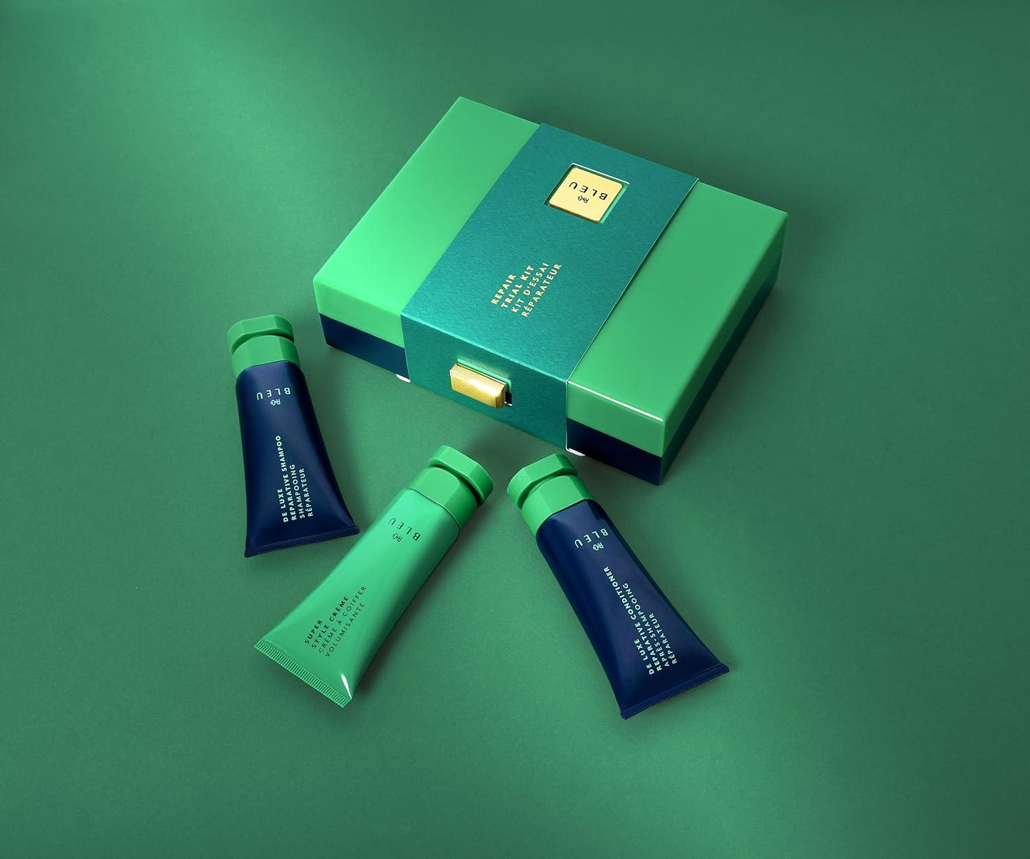 R+Co BLEU Repair + Moisture Trial Set | Limited Edition | Travel Size Shampoo, Conditioner & Repair Mask | Strengthens, Hydrates, and Revives Damaged or Color-Treated Hair