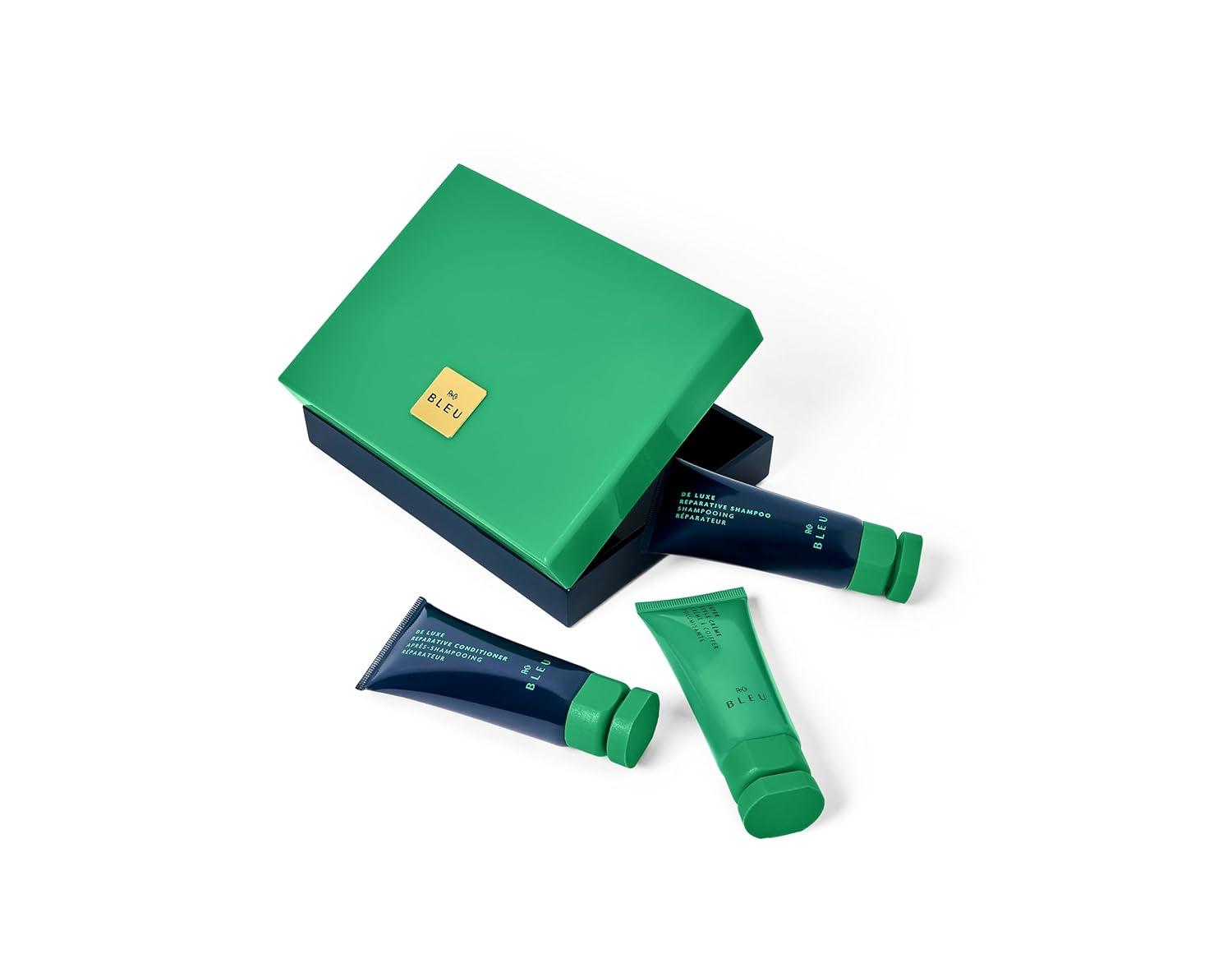 R+Co BLEU Repair + Moisture Trial Set | Limited Edition | Travel Size Shampoo, Conditioner & Repair Mask | Strengthens, Hydrates, and Revives Damaged or Color-Treated Hair