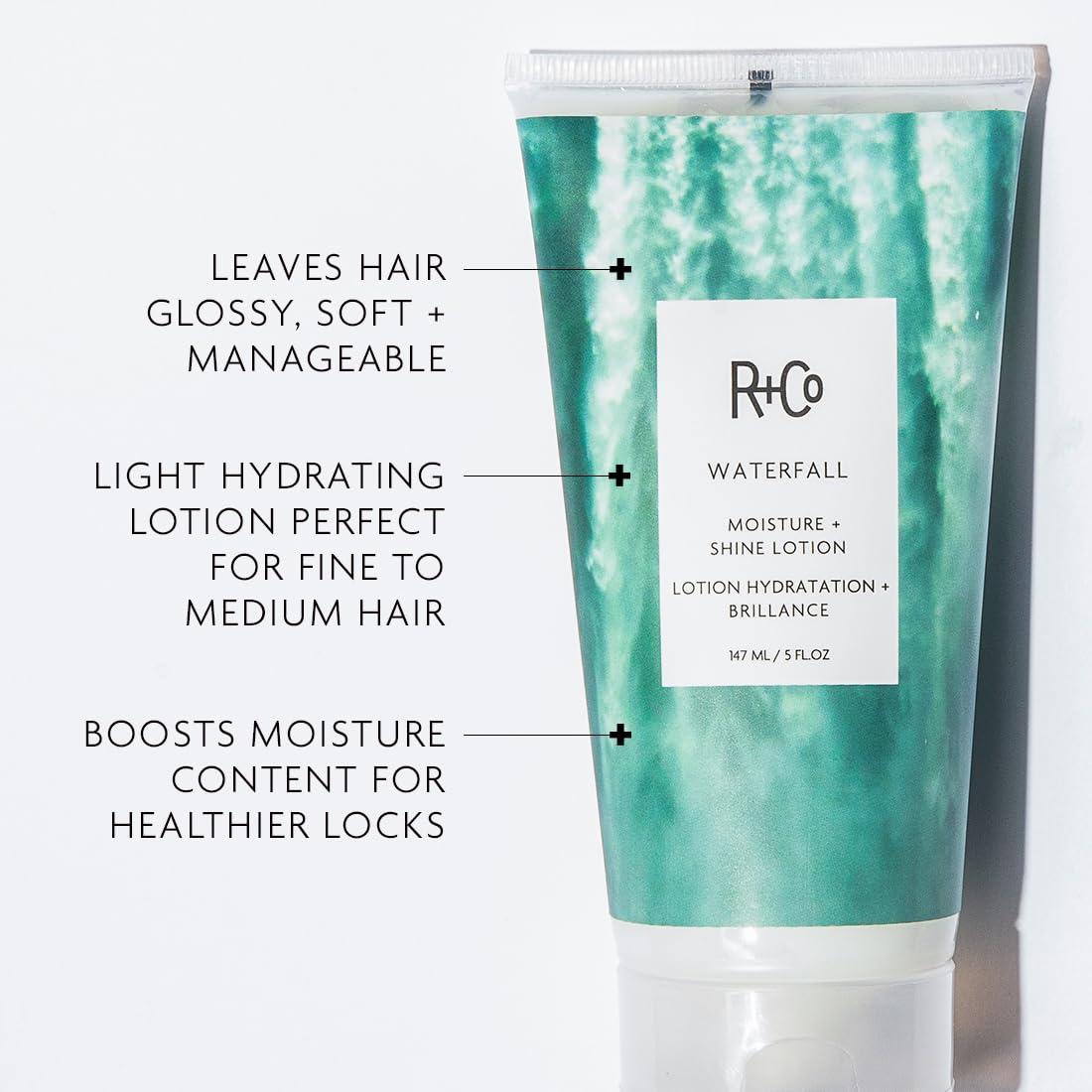 R+Co WATERFALL Moisture + Shine Lotion – Lightweight Hydration & Frizz Control, Softens & Adds Shine, All Hair Types(5 Fl Oz (Pack of 1))