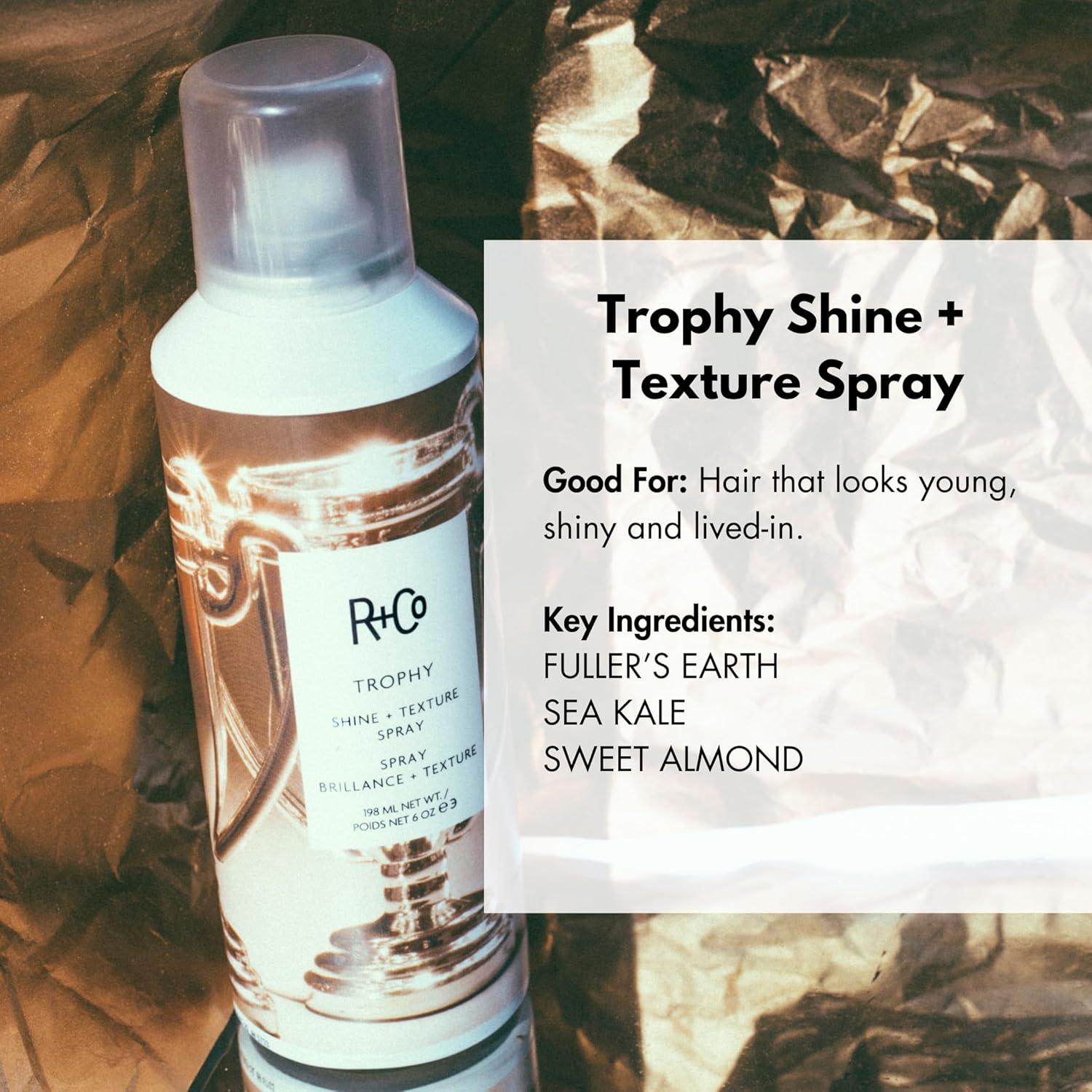 R+Co TROPHY Shine + Texture Spray – Hair Texturizing & Shine Spray, Adds Volume & Manageability, All Hair Types(6.0 Ounce (Pack of 1))