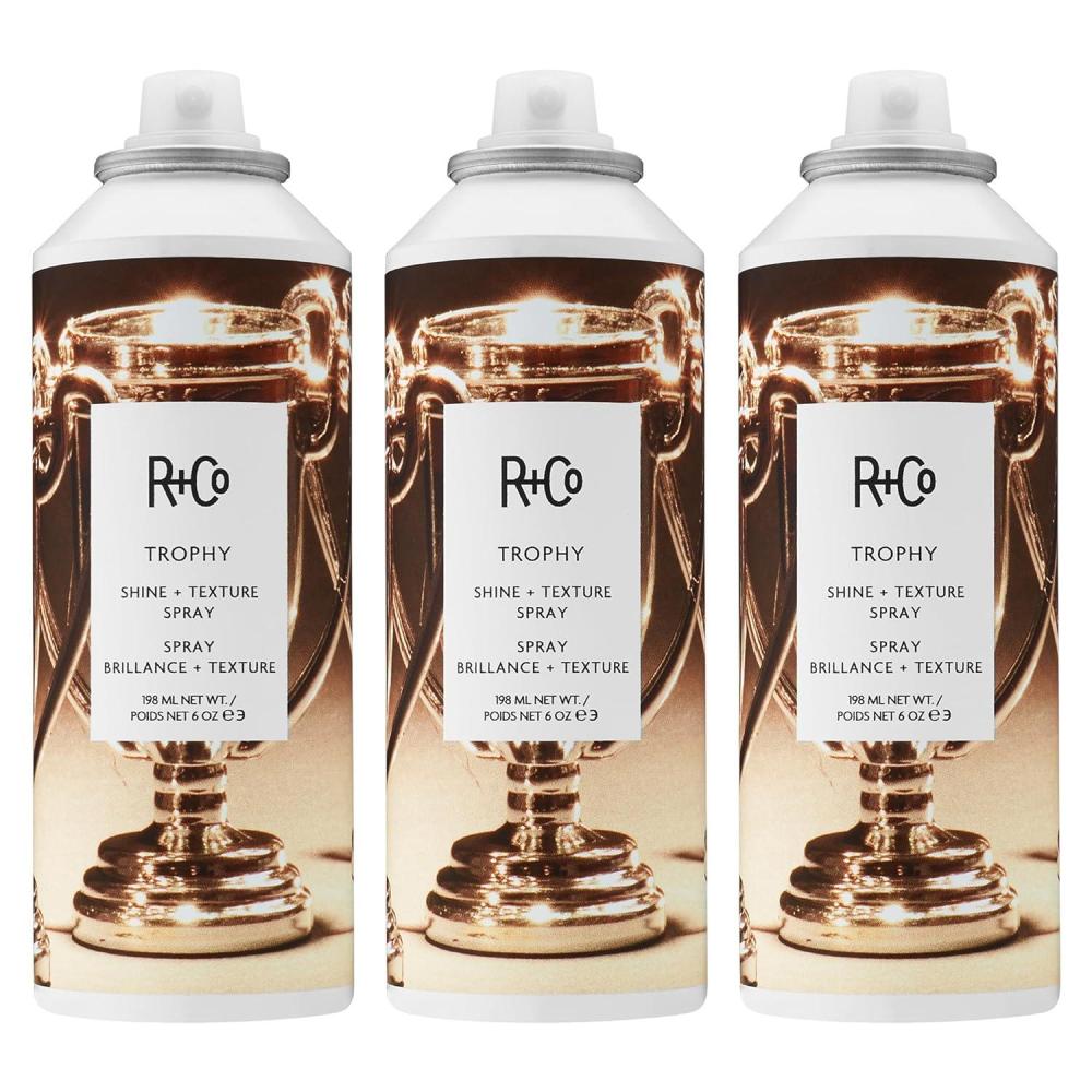 R+Co TROPHY Shine + Texture Spray – Hair Texturizing & Shine Spray, Adds Volume & Manageability, All Hair Types(6 Ounce (Pack of 3))