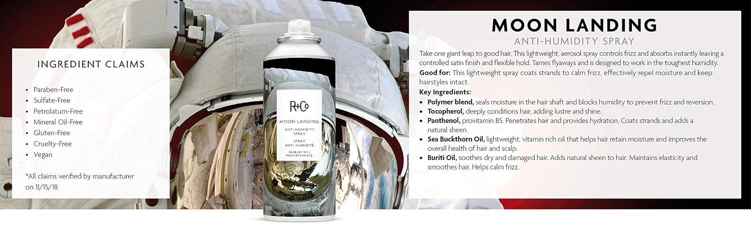 R+Co MOON LANDING Anti-Humidity Spray – Frizz Control & Humidity Protection, Smooths Hair & Enhances Shine, All Hair Types(5.0 Ounce (Pack of 1))