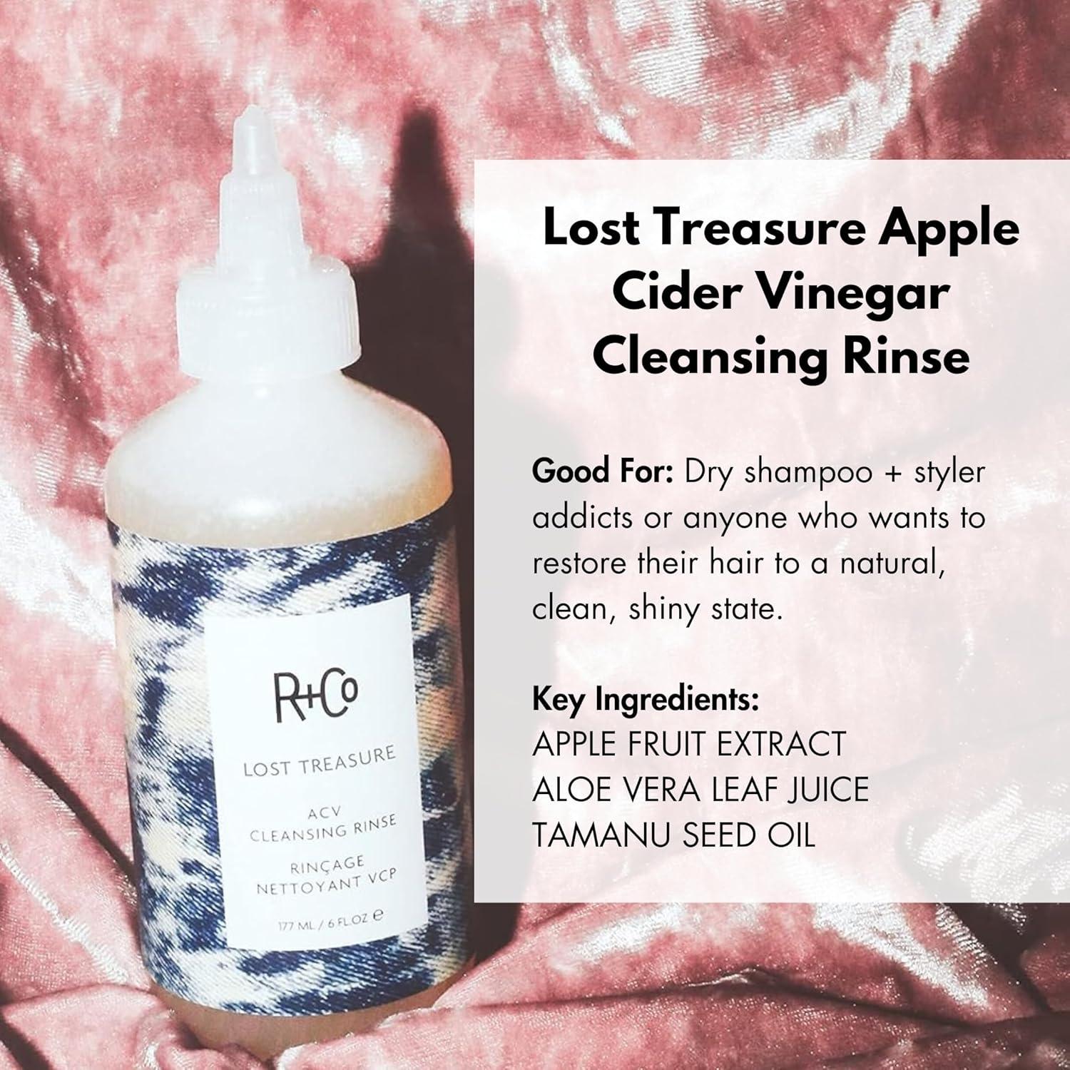 R+Co Lost Treasure Apple Cider Vinegar Cleansing Rinse | Dramatic Shine + Softens Hair + Preserves Color | Vegan + Cruelty-Free | 6 Oz(6 Fl Oz (Pack of 1))