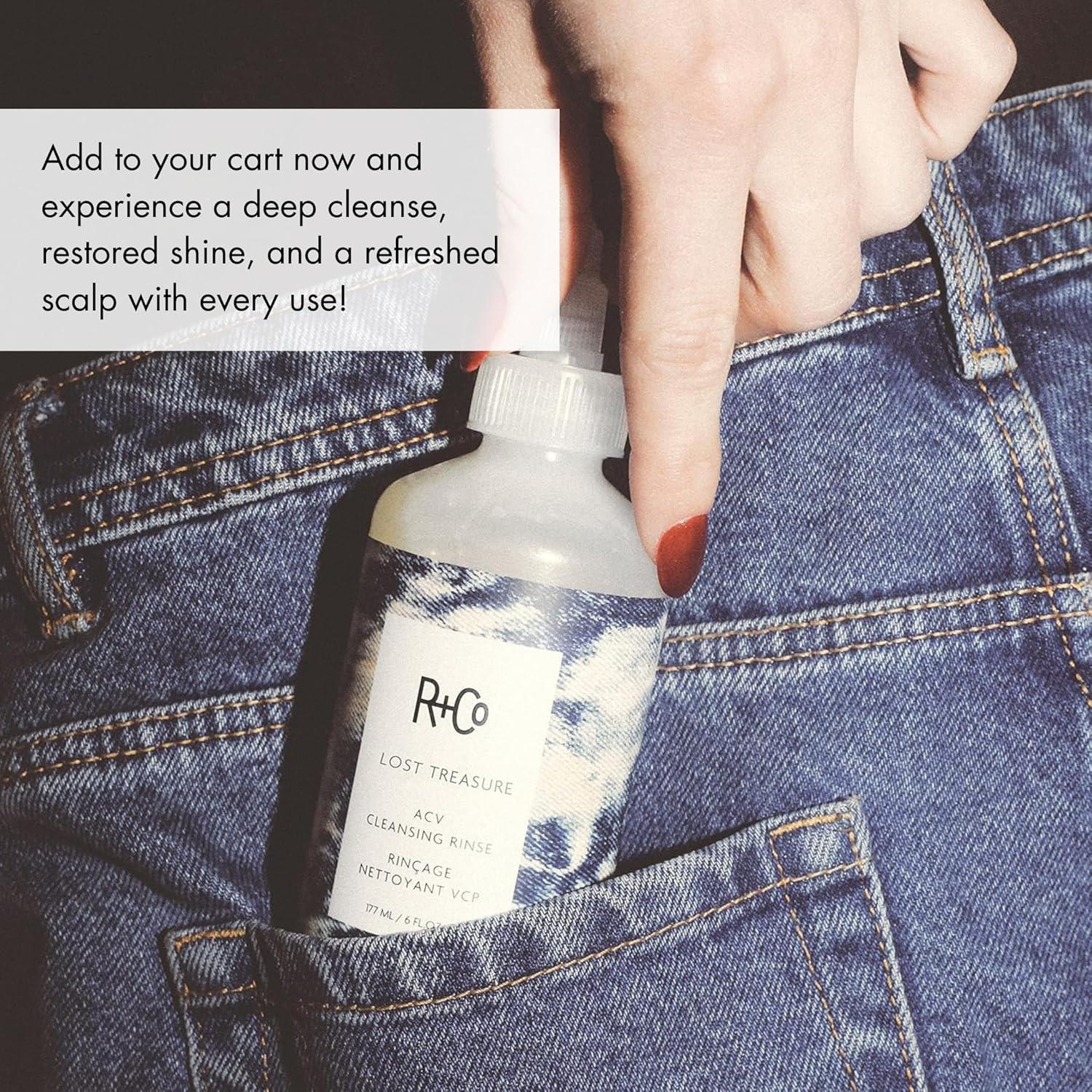 R+Co Lost Treasure Apple Cider Vinegar Cleansing Rinse | Dramatic Shine + Softens Hair + Preserves Color | Vegan + Cruelty-Free | 6 Oz(6 Fl Oz (Pack of 1))
