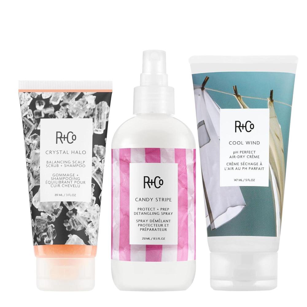 R+Co Crystal Halo Balancing Scalp Scrub + Shampoo | Purifies + Cleanses + Balances | Vegan + Cruelty-Free | 3 Oz(5.5 Fl Oz (Pack of 3))