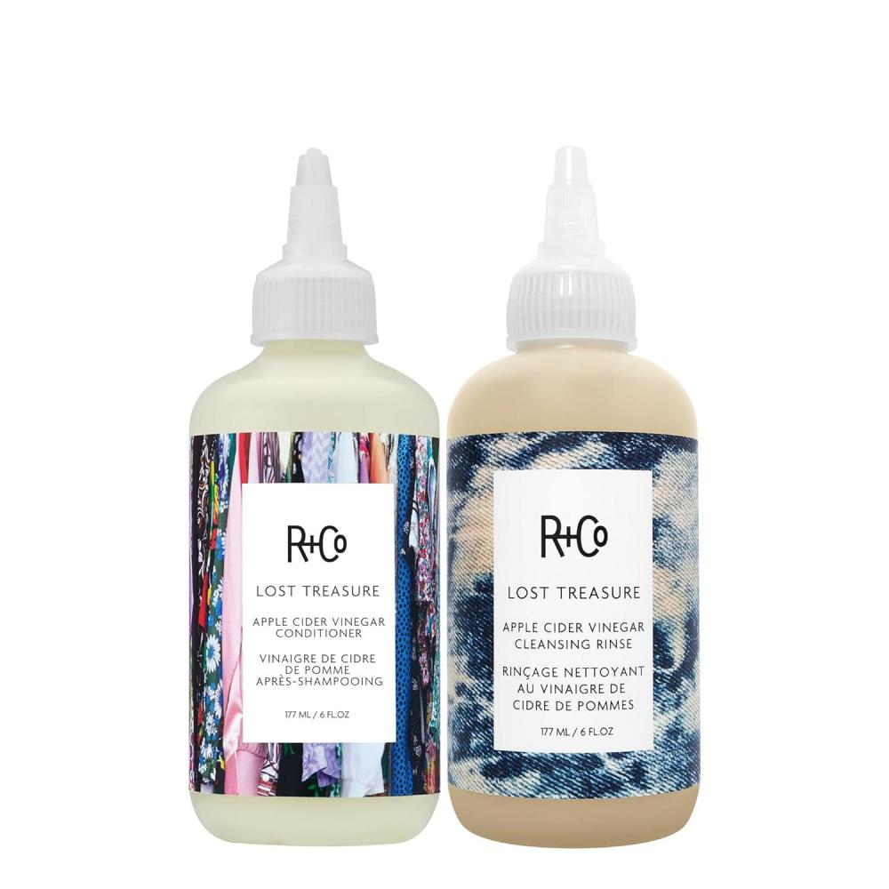 R+Co Lost Treasure Apple Cider Vinegar Cleansing Rinse | Dramatic Shine + Softens Hair + Preserves Color | Vegan + Cruelty-Free | 6 Oz(6 Fl Oz (Pack of 2))