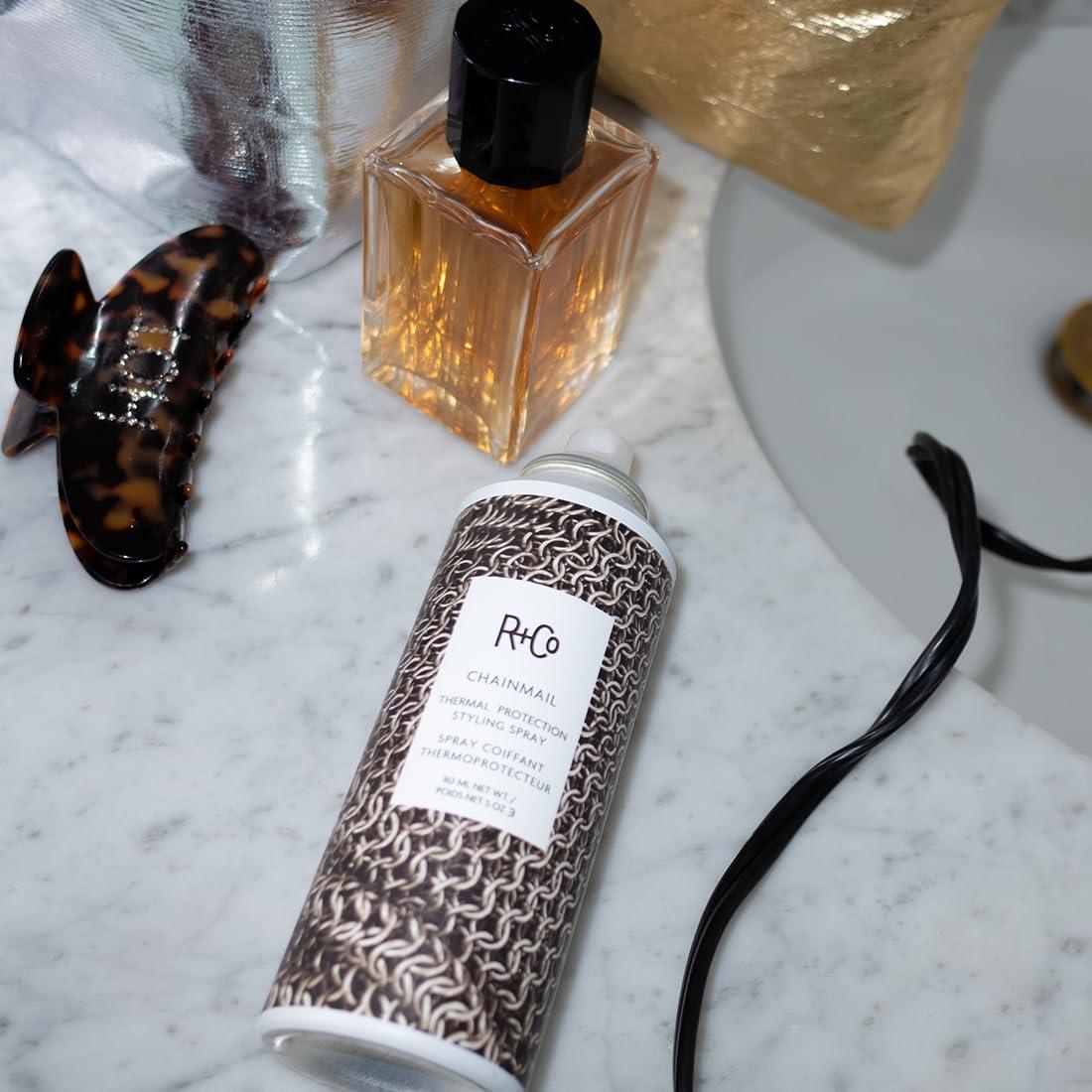 R+Co CHAINMAIL Thermal Protection Spray – Heat Protectant for Hair, Strengthens & Smooths, All Hair Types(5 Ounce (Pack of 1))