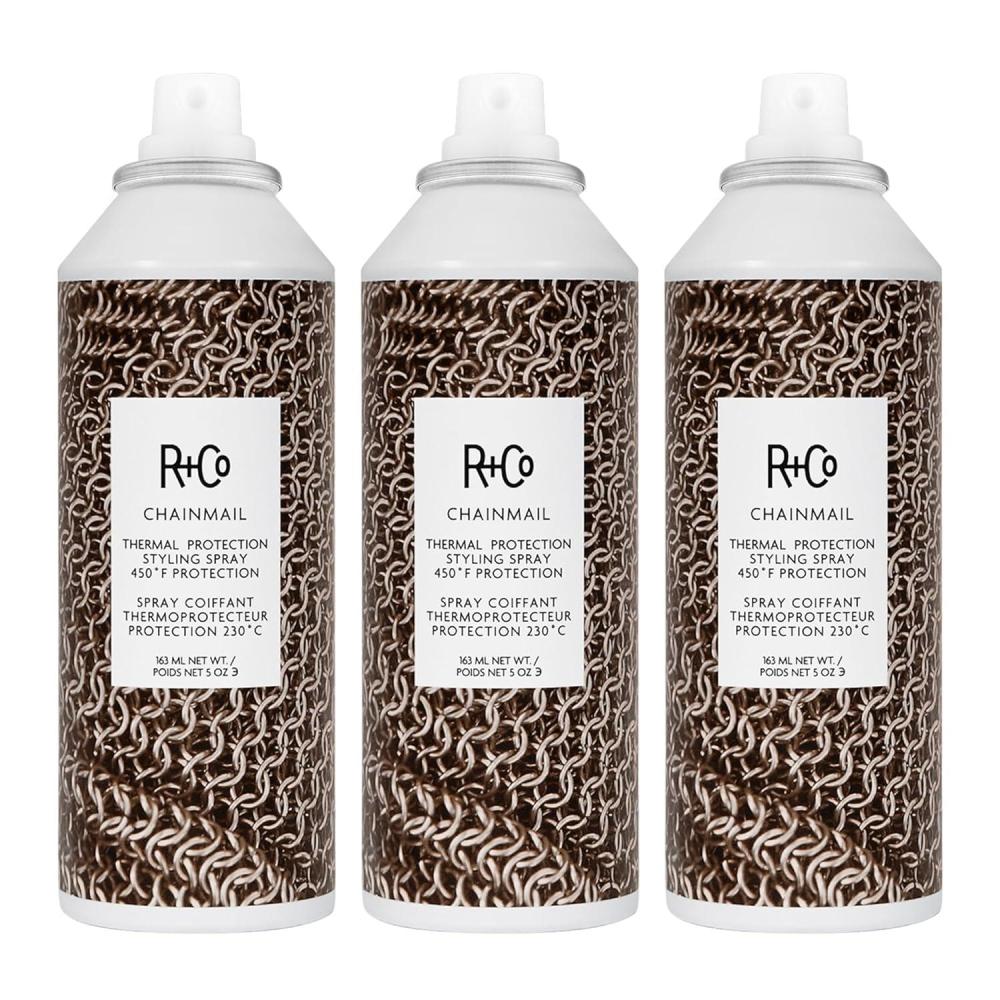 R+Co CHAINMAIL Thermal Protection Spray – Heat Protectant for Hair, Strengthens & Smooths, All Hair Types(5 Ounce (Pack of 3))
