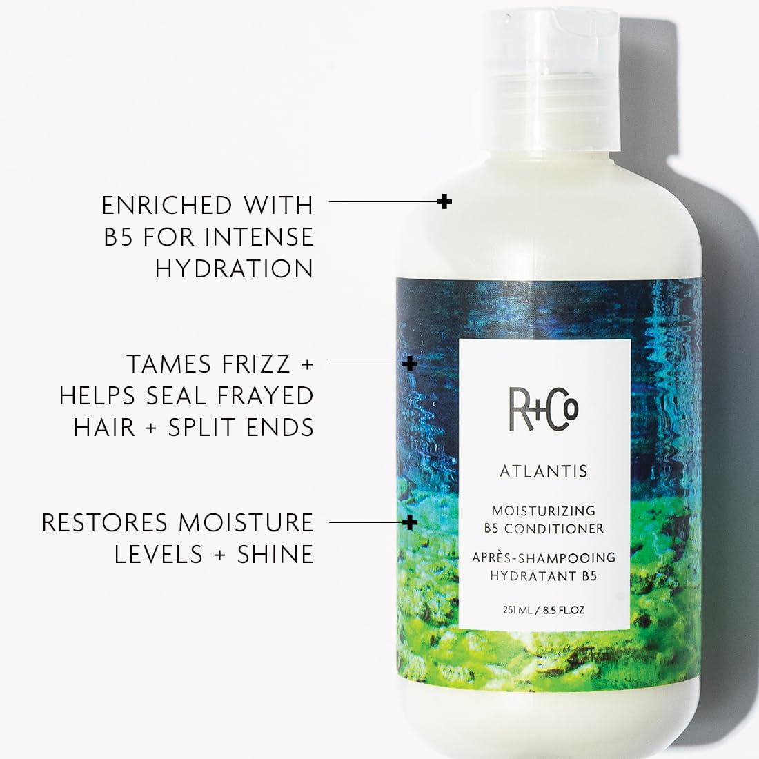 R+Co Atlantis Moisturizing B5 Conditioner | Hydrating & Nourishing Conditioner for Dry, Damaged Hair | Restores Moisture, Softens & Adds Shine | Vegan, Sulfate-Free & Color-Safe(2 Fl Oz (Pack of 1))