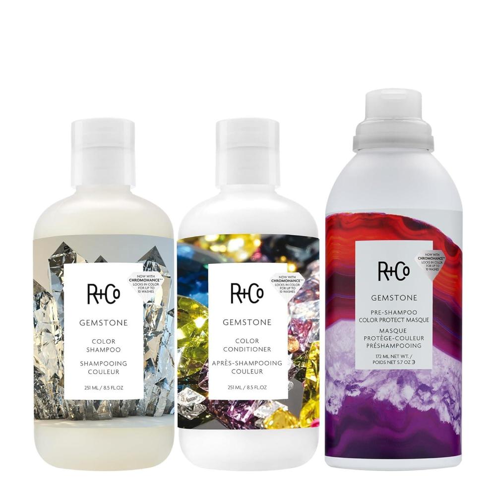R+Co Gemstone Color Shampoo | Frizz Control, Repairs + Preserves Hair Color | Vegan + Cruelty-Free | 8.5 Oz(Color Protection  Hydration & Shine Bundle)