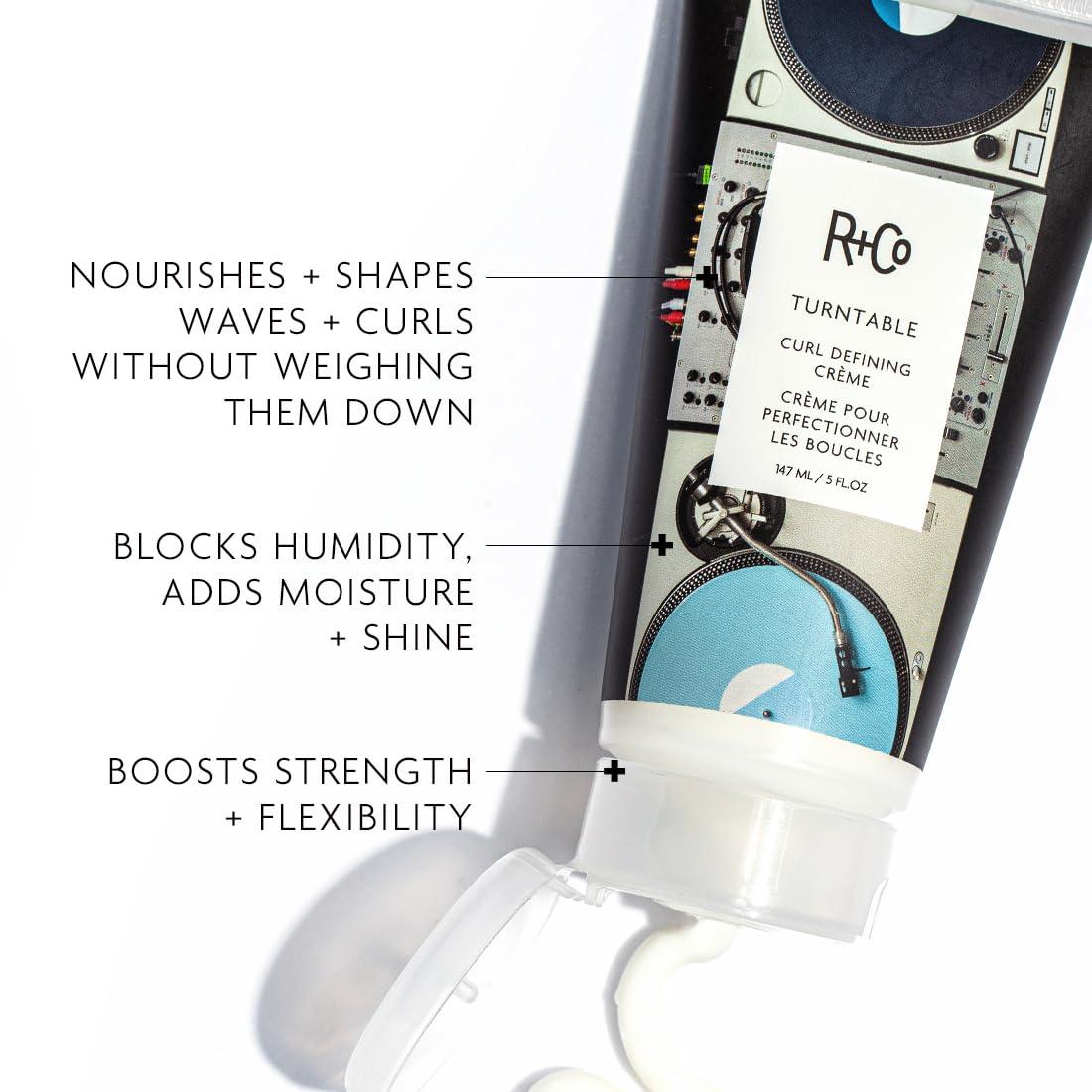 R+Co TURNTABLE Curl Defining Crème – Defines & Enhances Curls, Adds Moisture & Shine, All Hair Types(5 Fl Oz (Pack of 1))